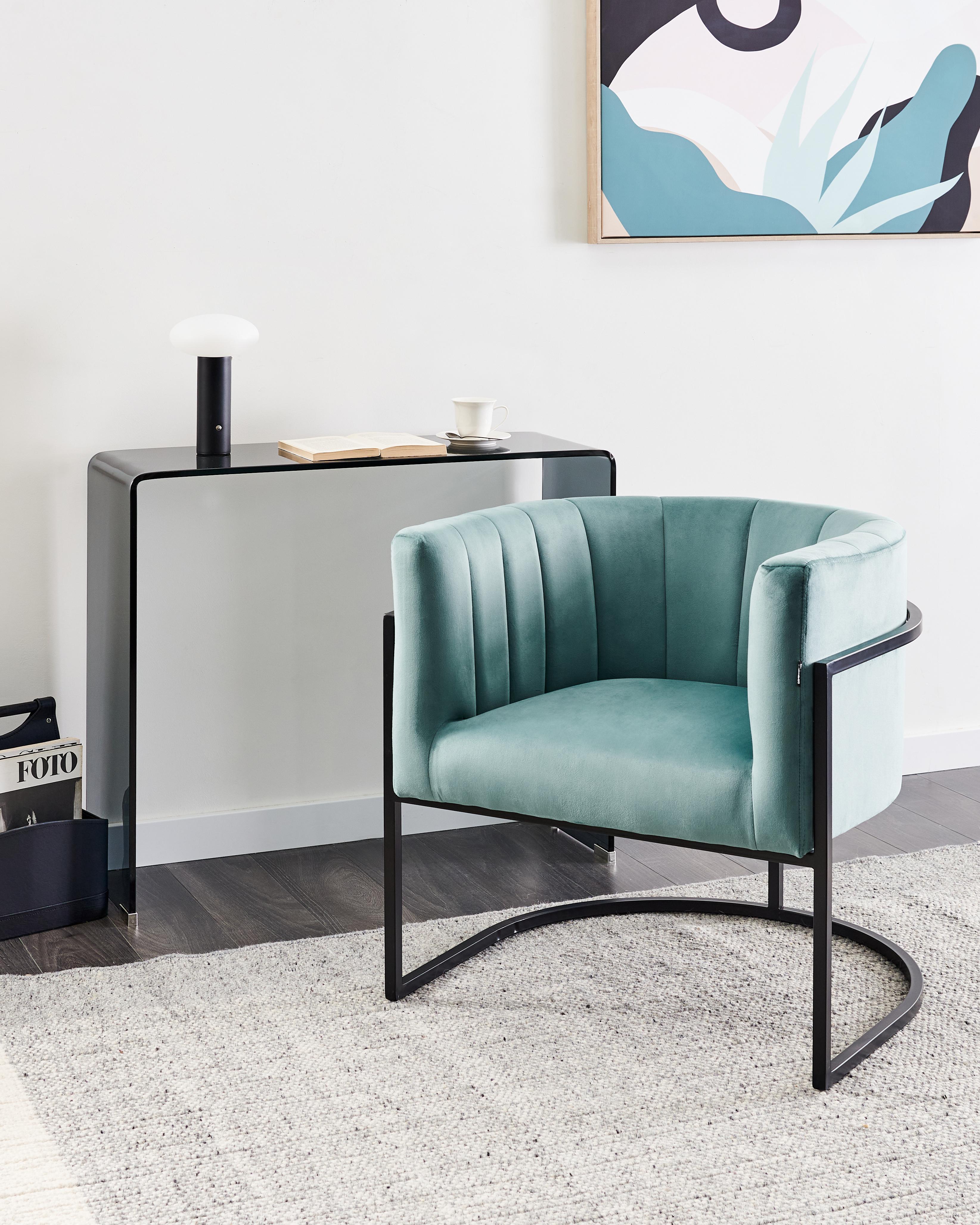 Armchair LARVIK II Velvet Mint Green