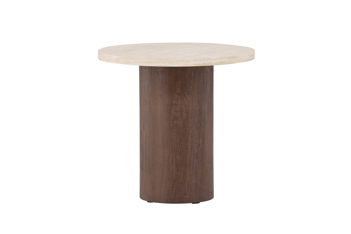 Rebellenclub Kaloria Salontafel - ø50 cm - Mokka / Travertin