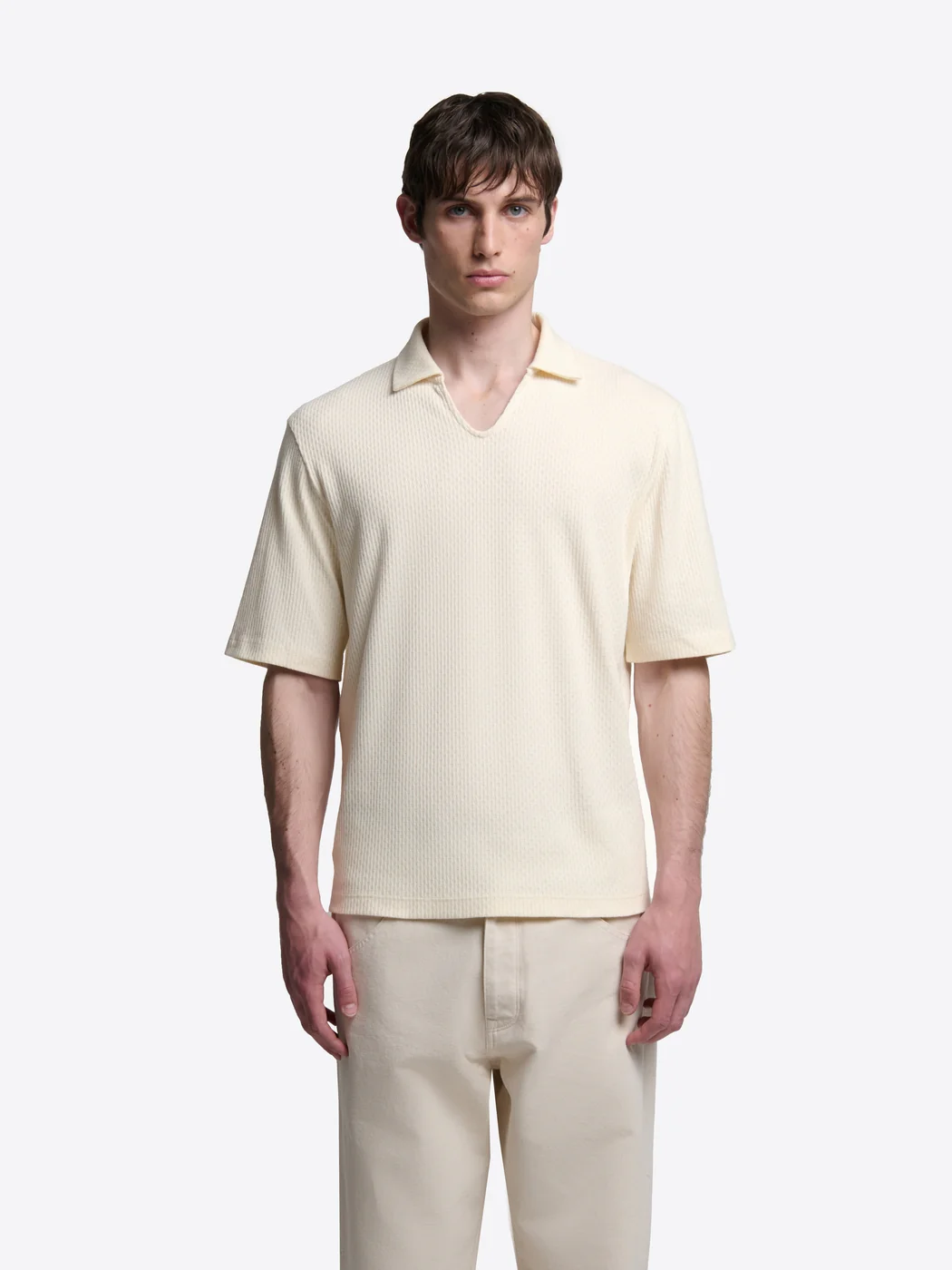 Polo col V en coton - L'atelier