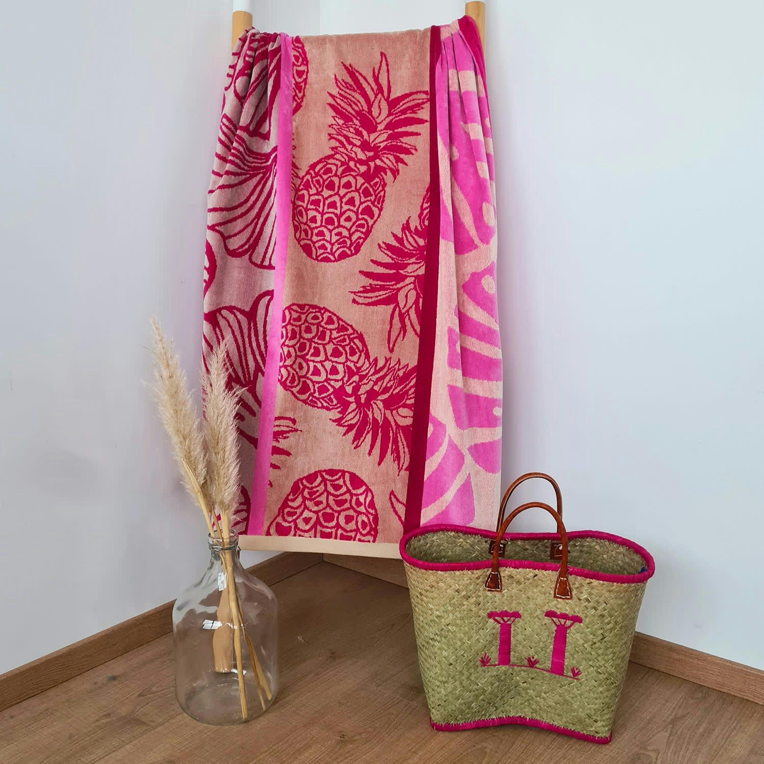 PLAGE - Serviette de plage éponge velours Jacquard Comosa 90x170