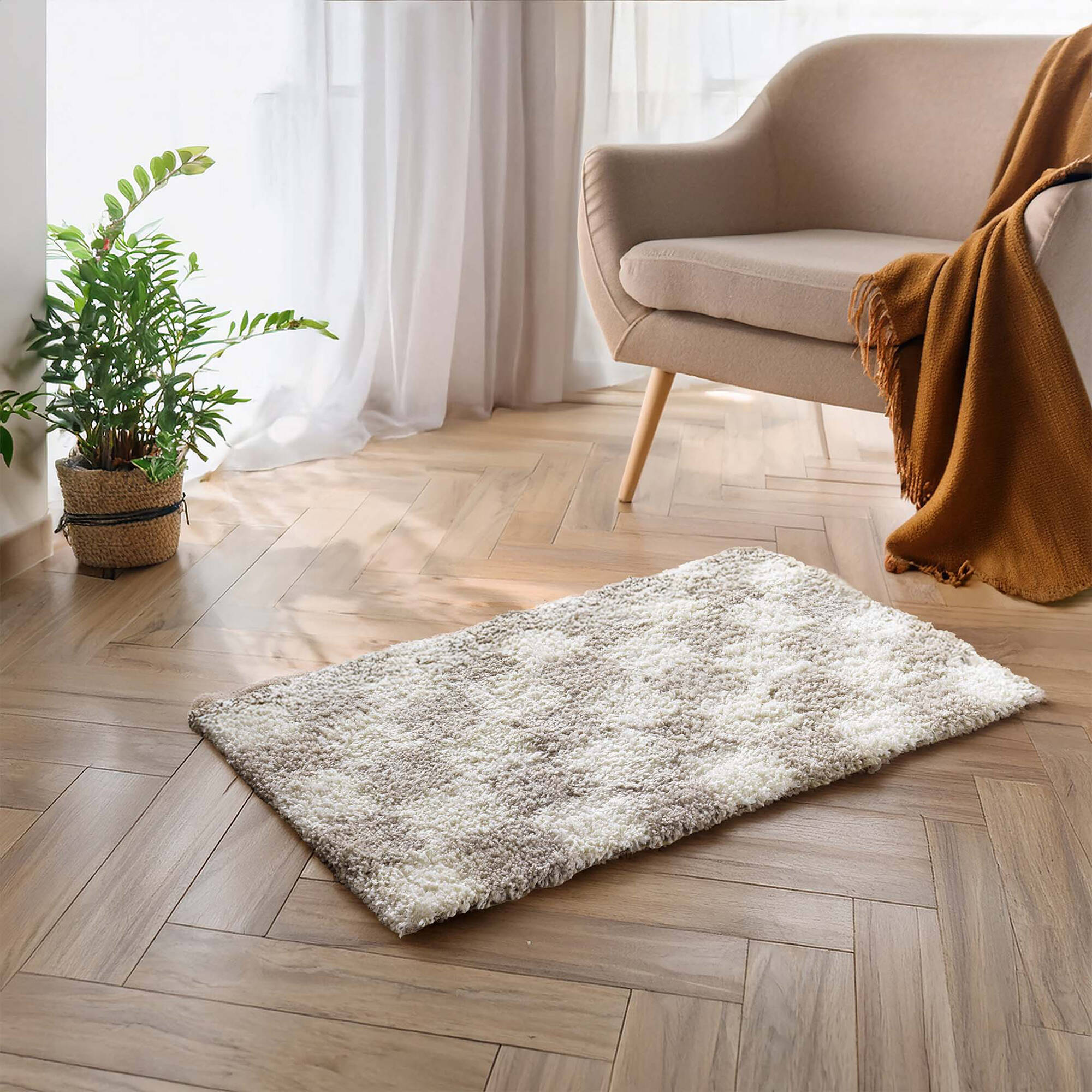 Tapis rectangulaire, motif damiers