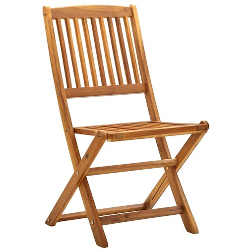 NNEVL Folding Outdoor Chairs 4 pcs Solid Acacia Wood