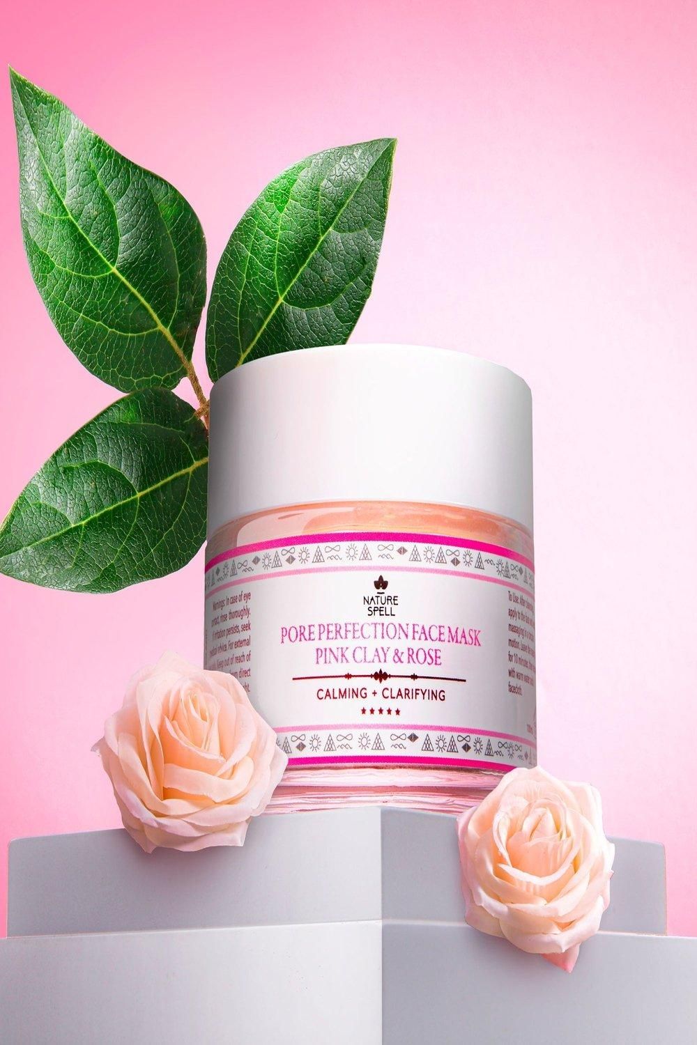 Nature Spell Australian Pink Clay & Rose Pore Perfection Face Mask 100ml