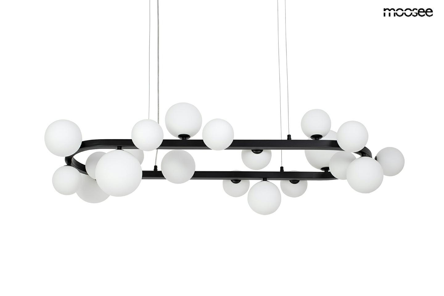MOOSEE lampa wisząca ALURE OVAL 120 czarna/mleczna