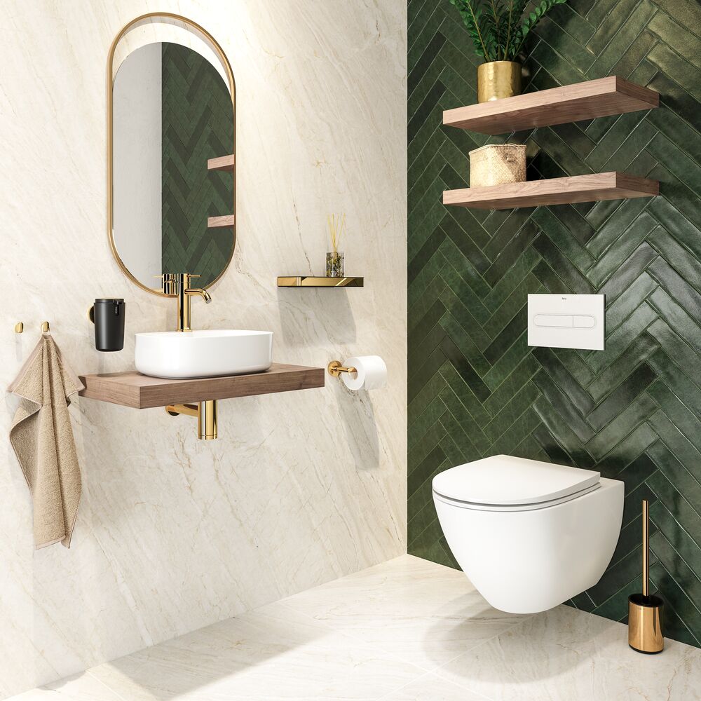 Tiger Cooper Toiletborstel met Houder - Zwart/Goud