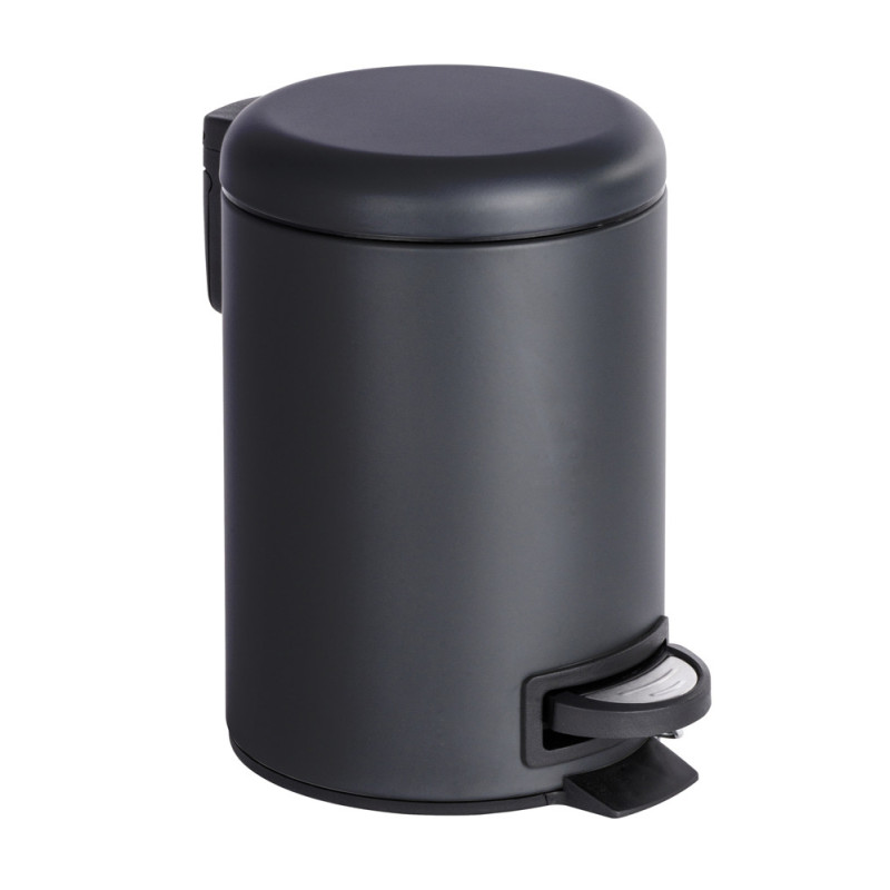 Poubelle à pédale Leman noir mat 3 L WENKO