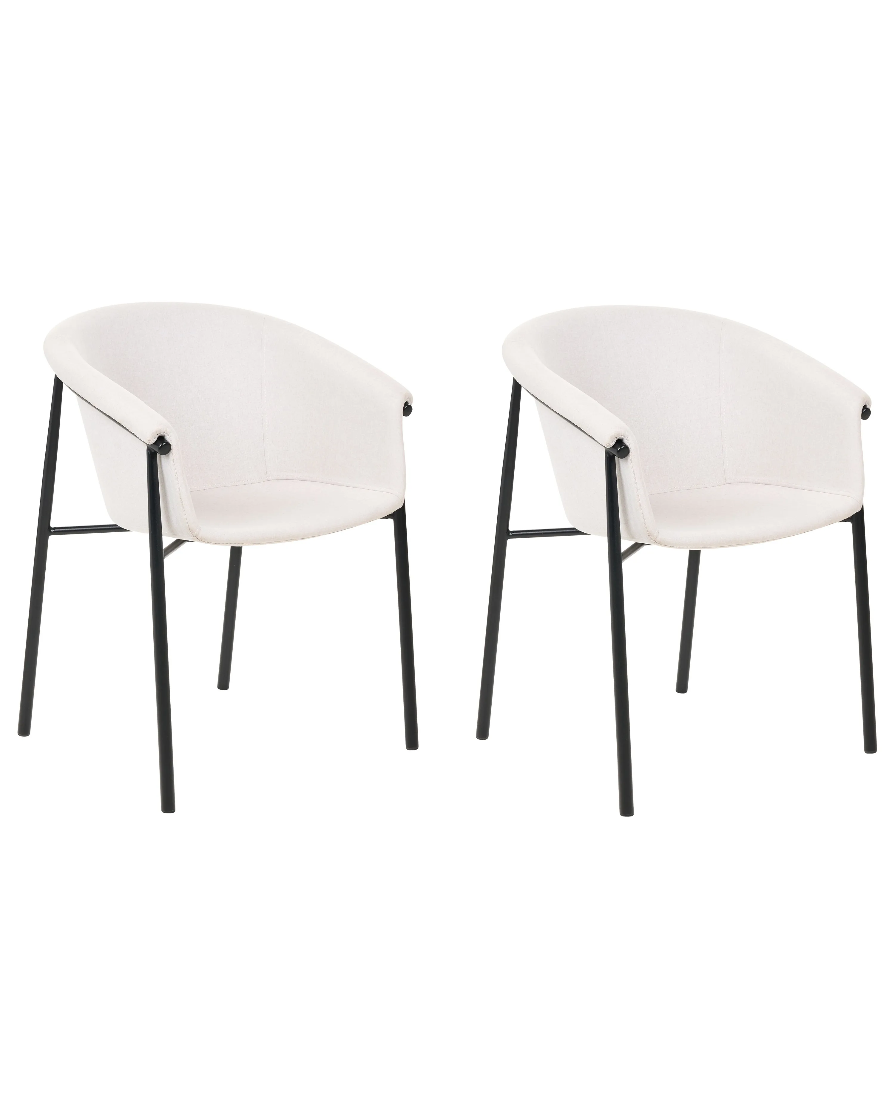 Set of 2 Dining Chairs AMES Fabric Light Beige