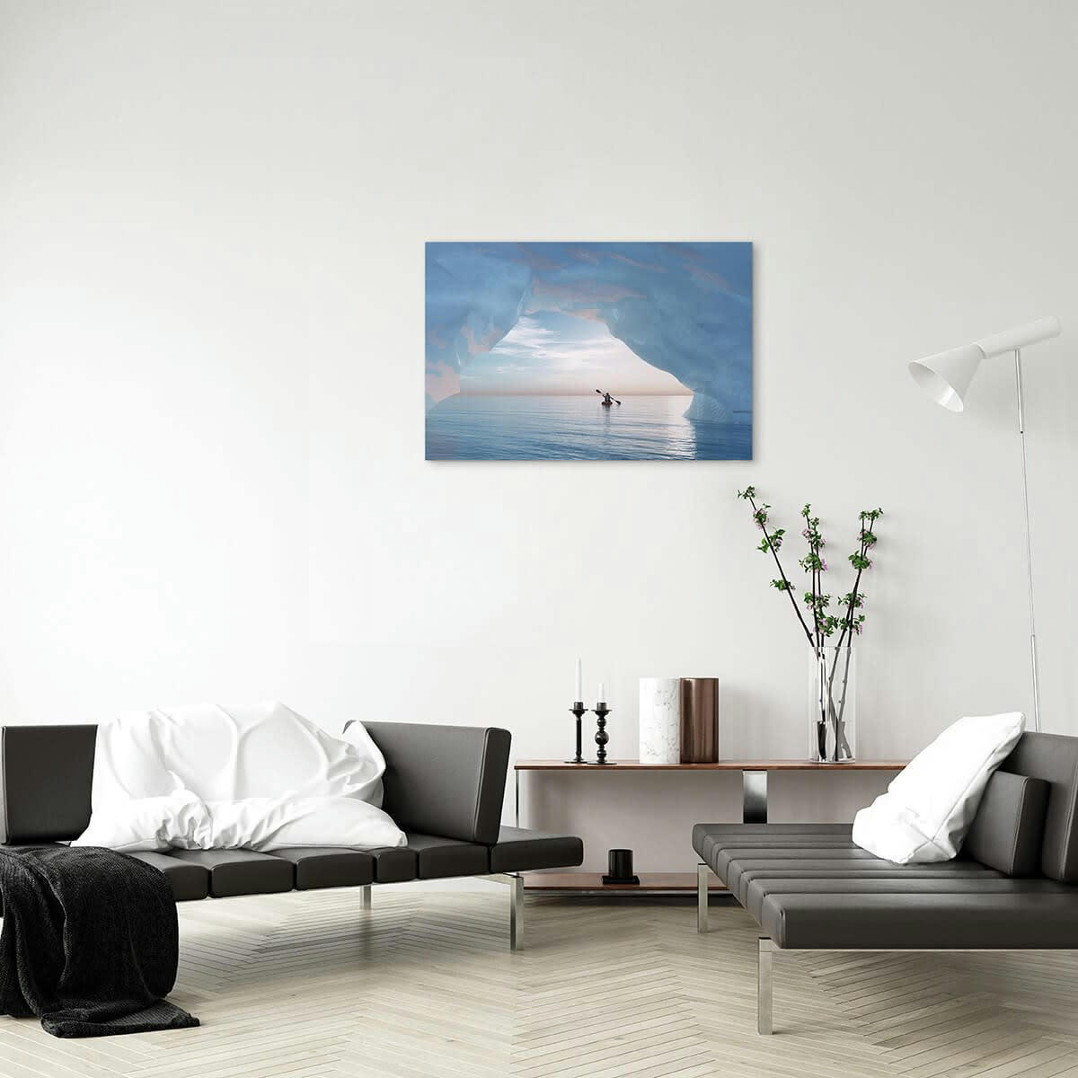 GRANDS ESPACES - Tableau sur toile seul dans l'artic 45x65 cm