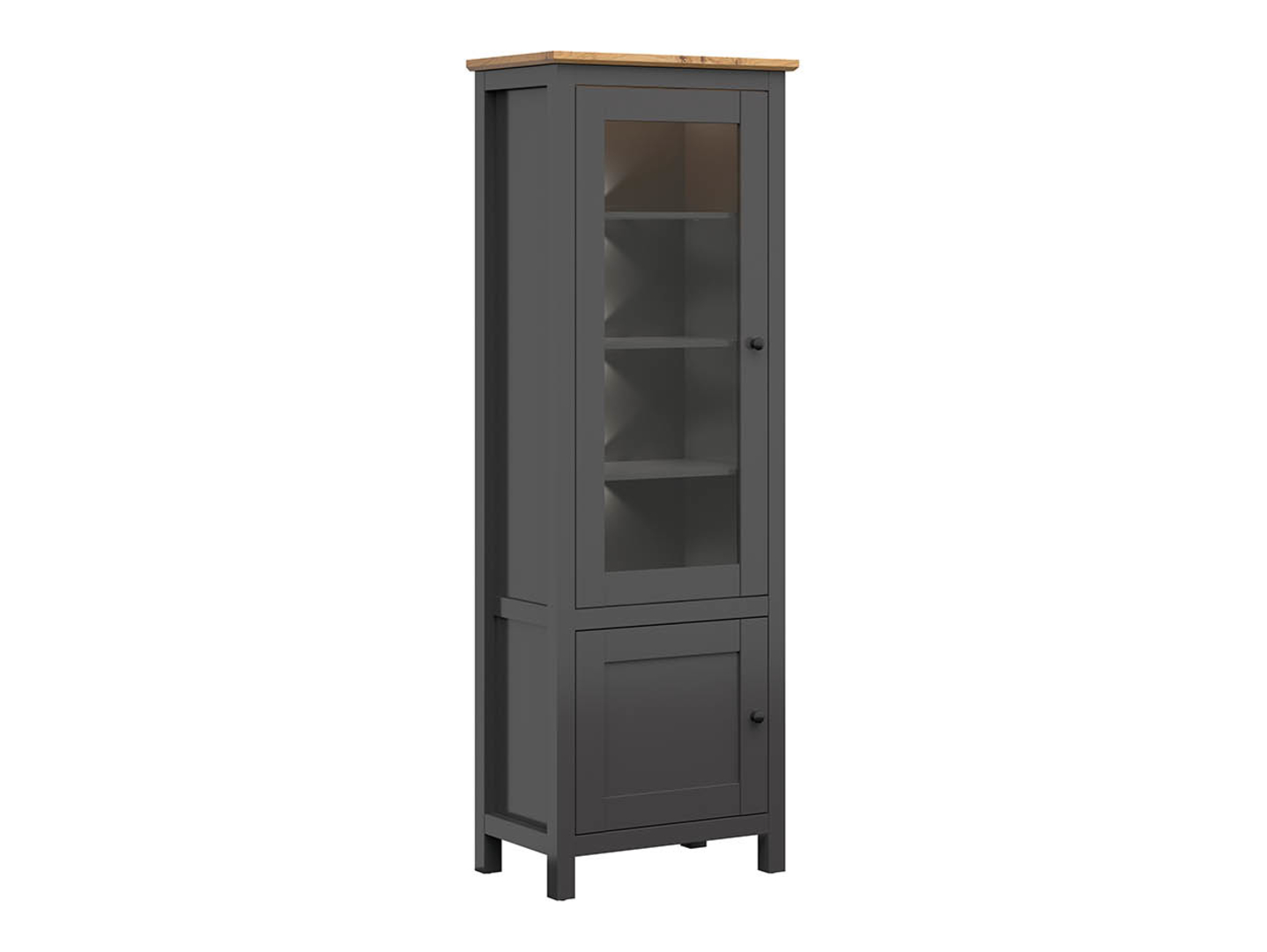Witryna Hesen 71 cm z 2 drzwiami grafitowa