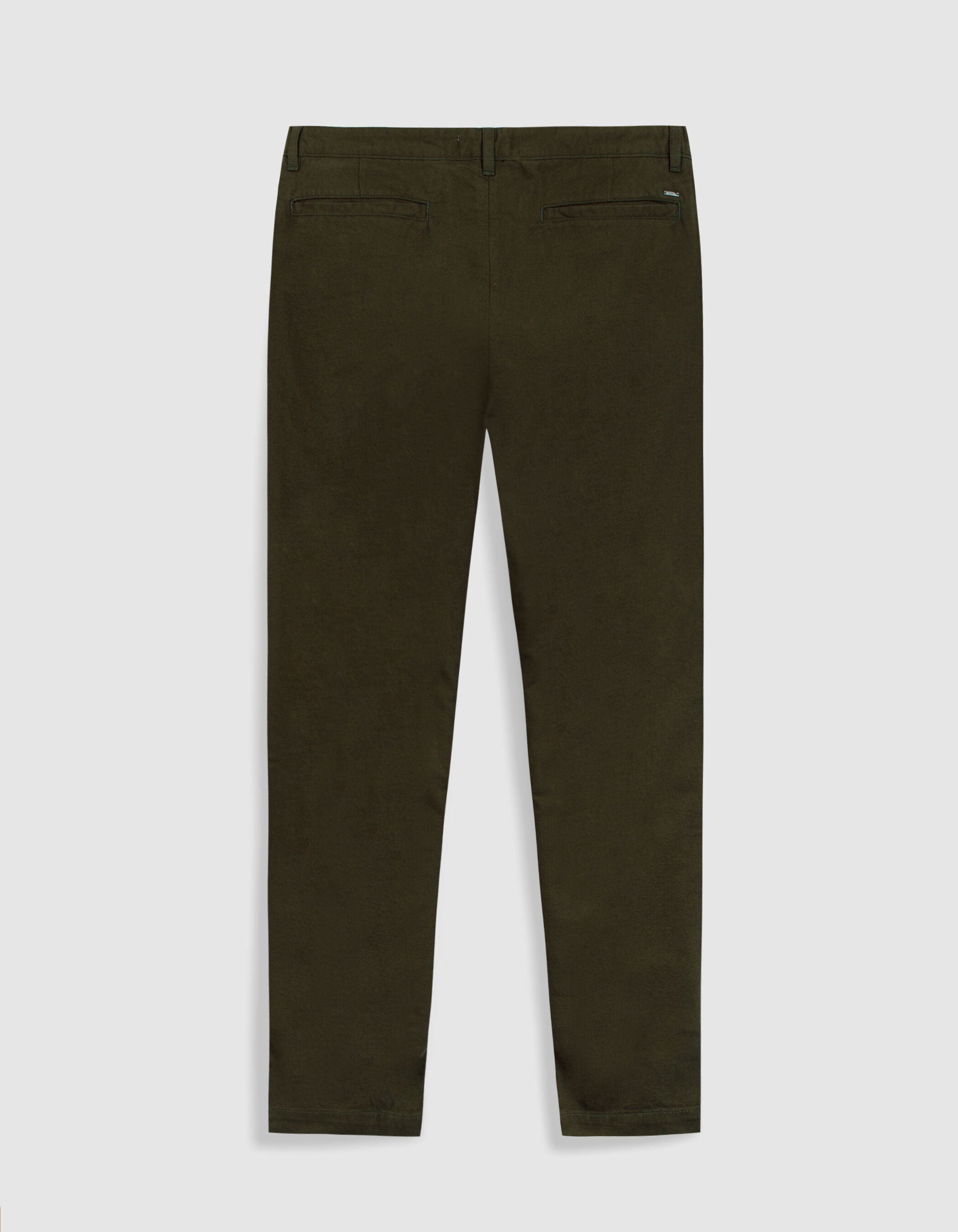 Pantalon chino kaki coton et lin Homme