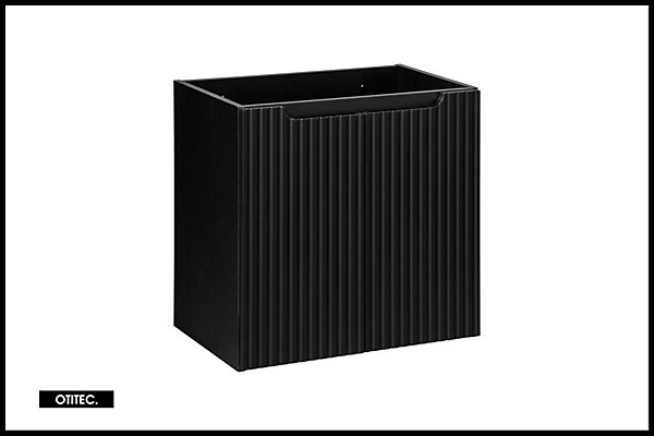 Meuble sous vasque de 60 cm - avec vasque à encastrer - Noir - 2 portes - VOLTA BLACK