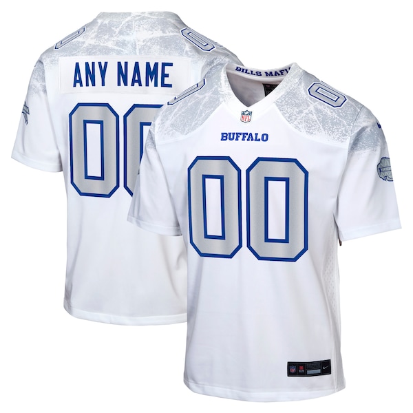 Buffalo Bills Nike Youth 2025 Rivalries Collection Custom Game Jersey - White/Royal