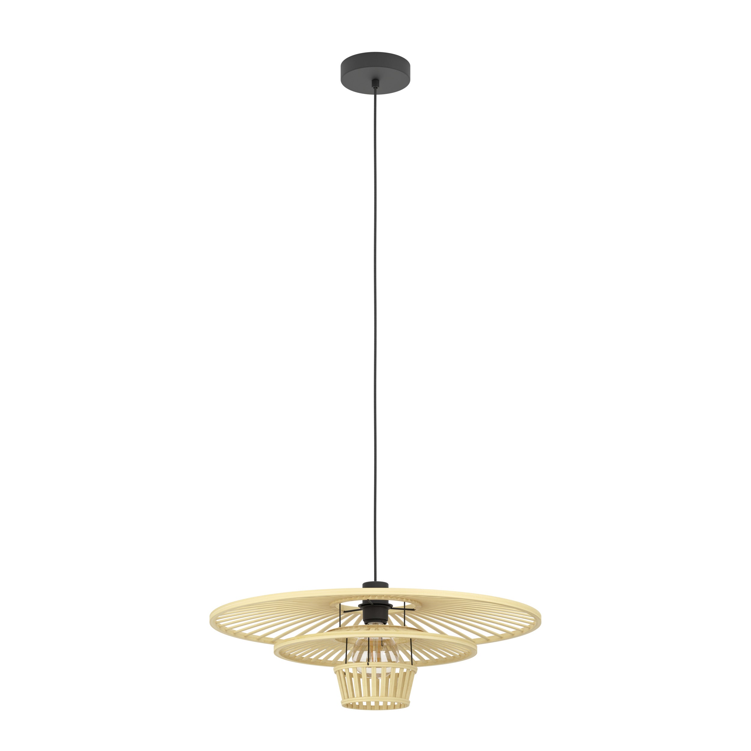 EGLO hanglamp Lydney - e27 - ø 57 cm - zwart/bruin