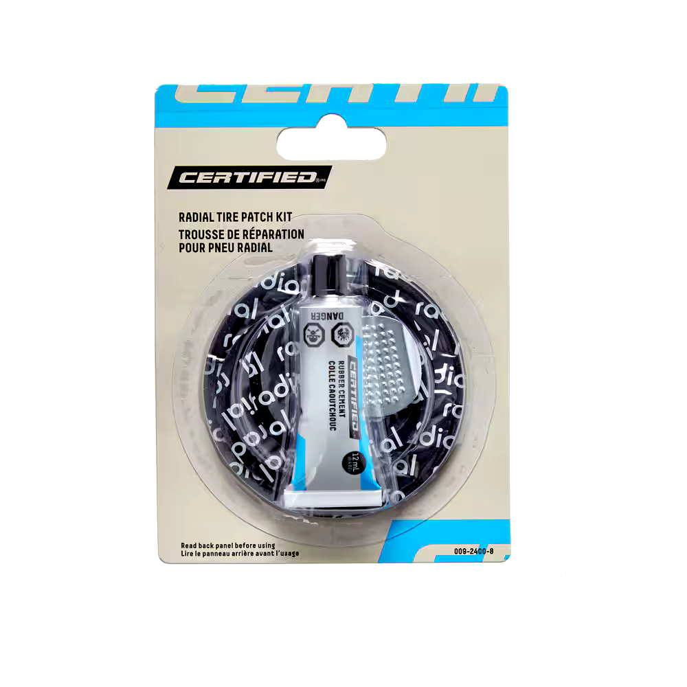 Certified Heavy-Duty Radial Tire Patch Kit w/ Rubber Cement
