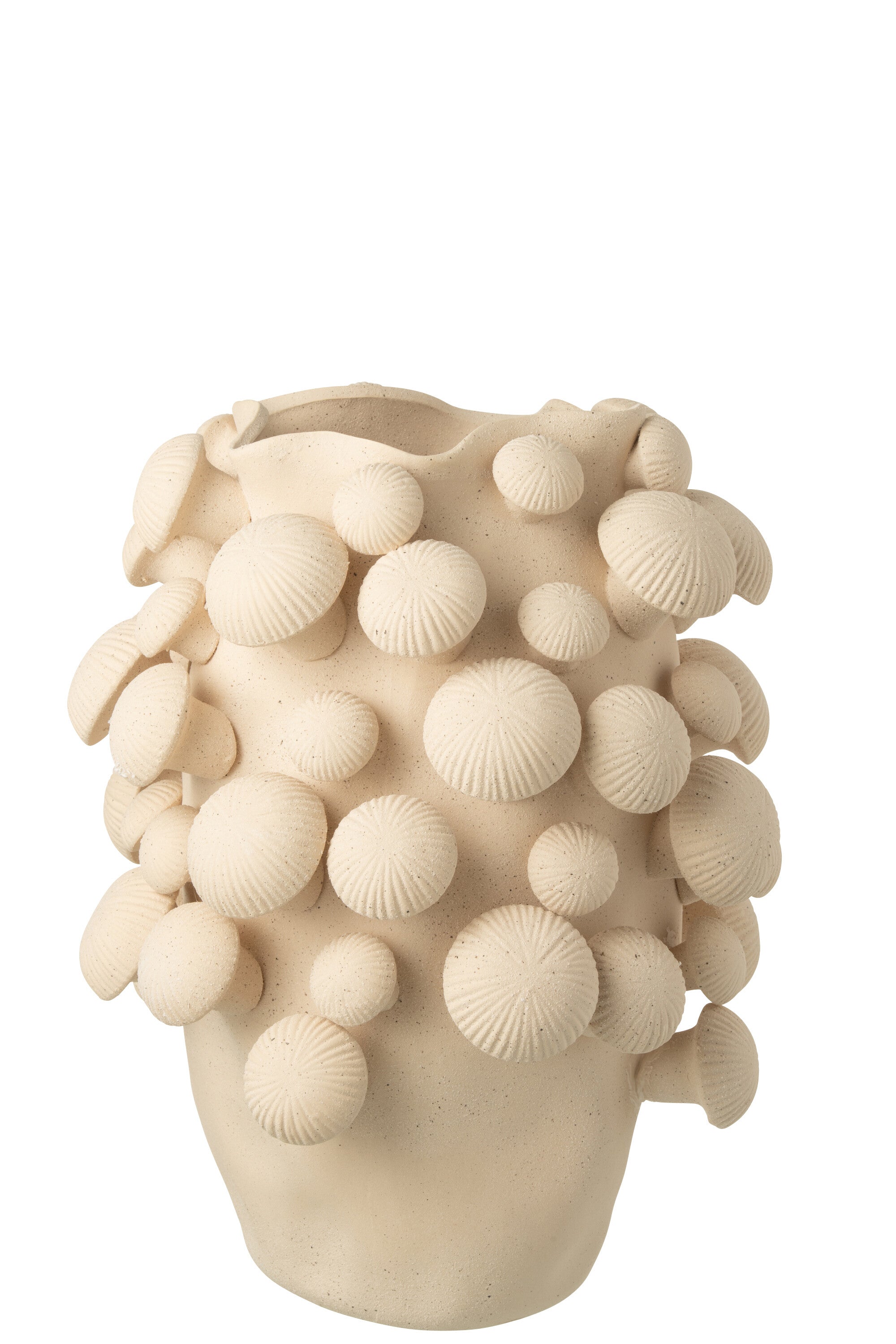 J-Line vaas Fungi - keramiek - beige - large