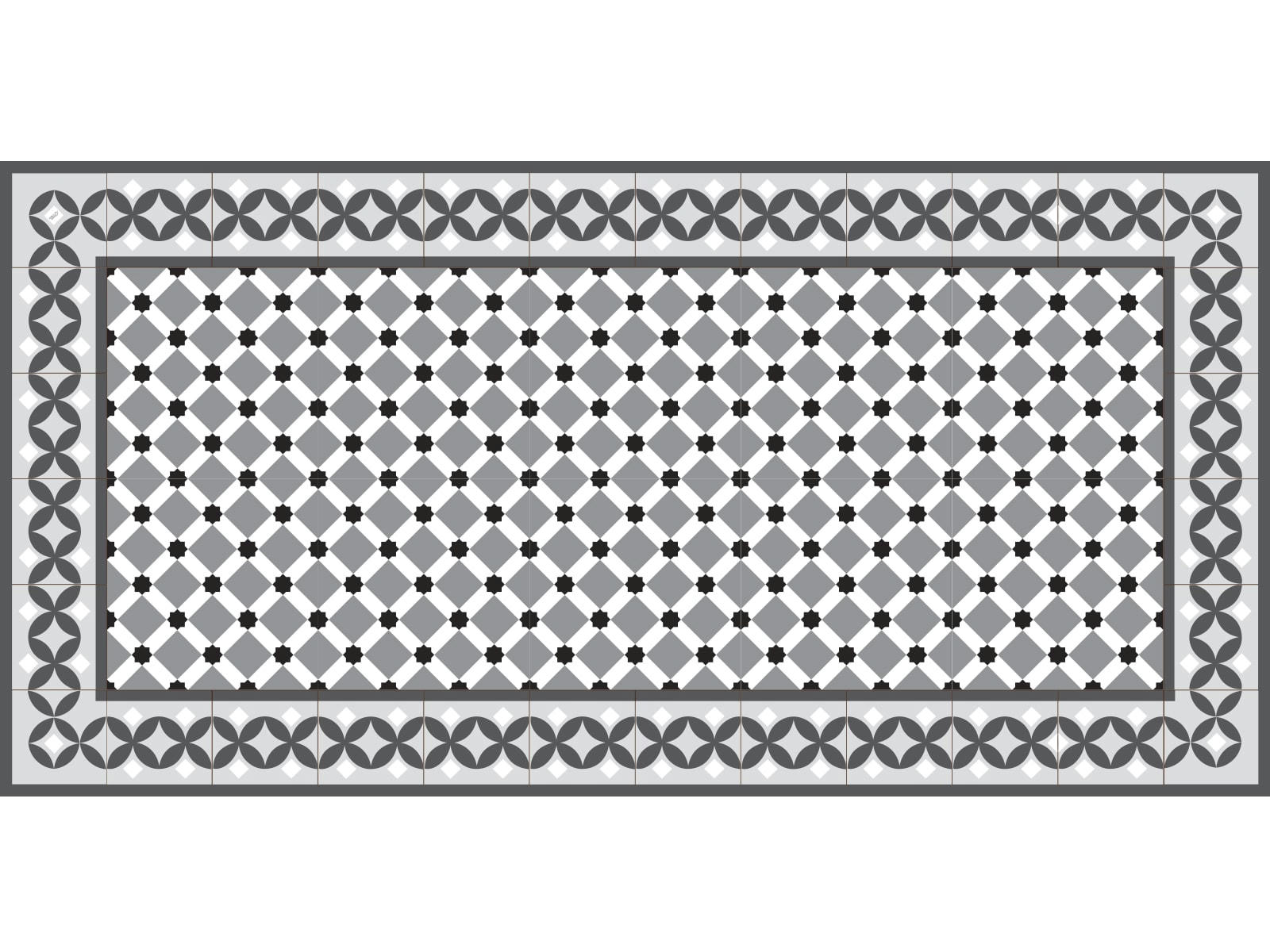 - Tapis vinyle Cordoba gris 65x180cm