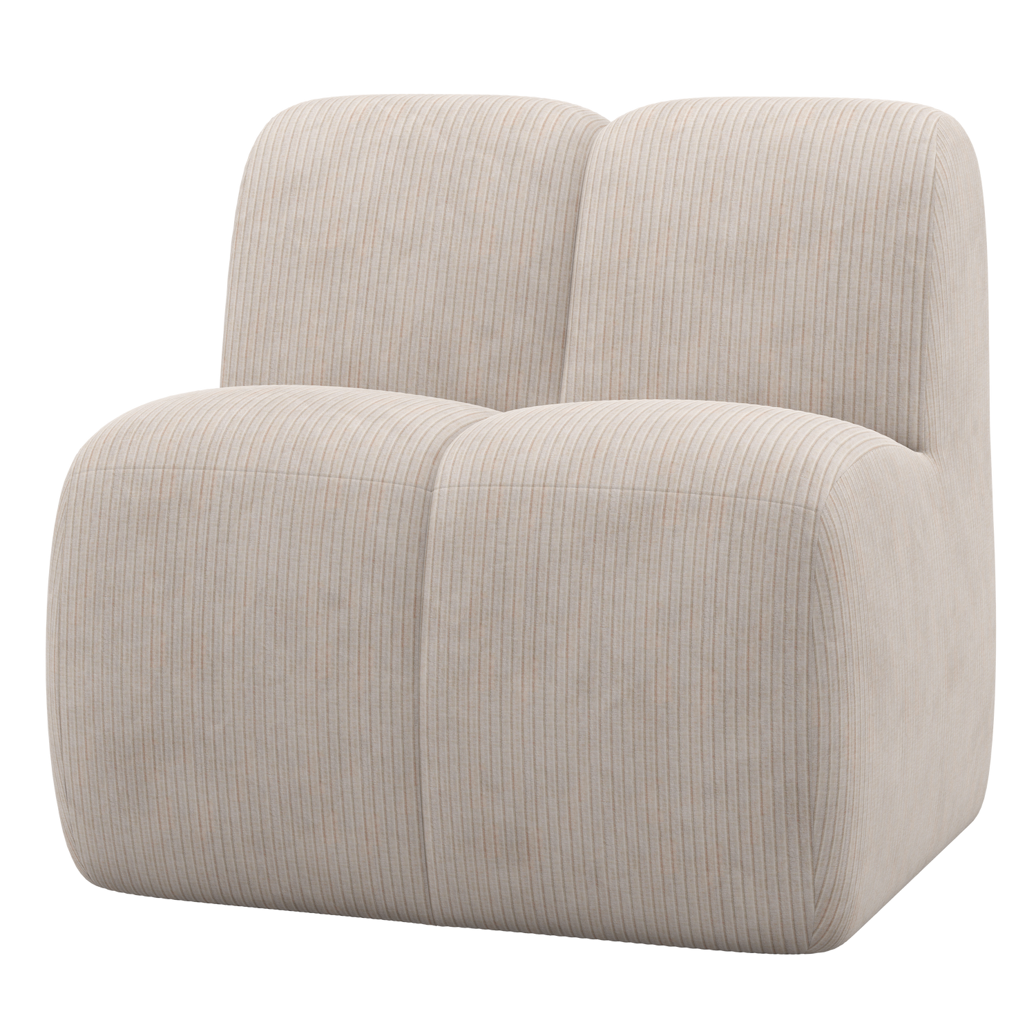 WOOOD eetbankje hoek met rugleuning Mojo - Ribstof - Ecru - 83x84x73