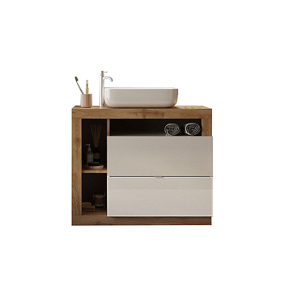Ensemble salle de bain HAMBURG blanc brillant Kadiz 92 x 79 x 49 cm