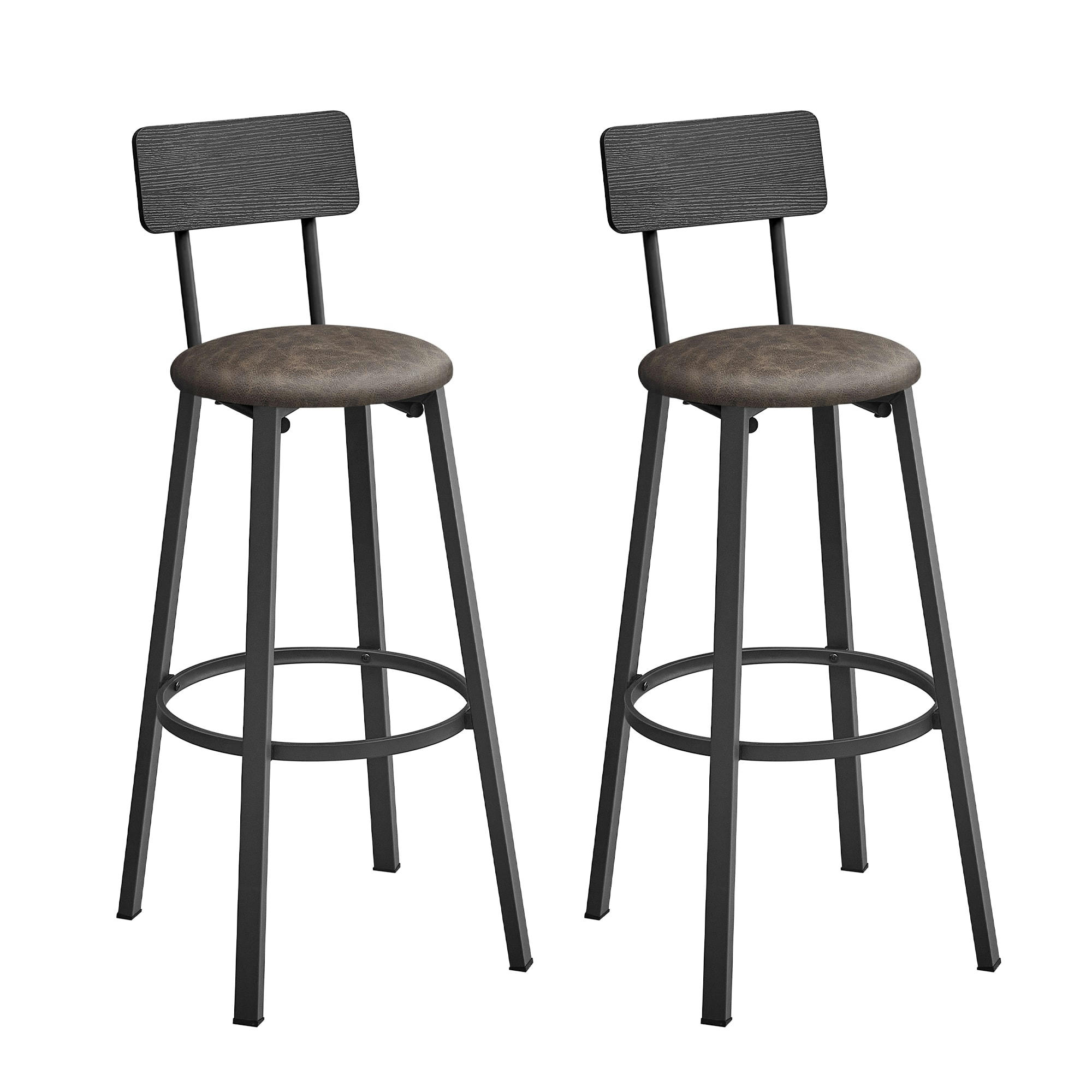 - Tabourets de bar effet bois noir classique et marron café