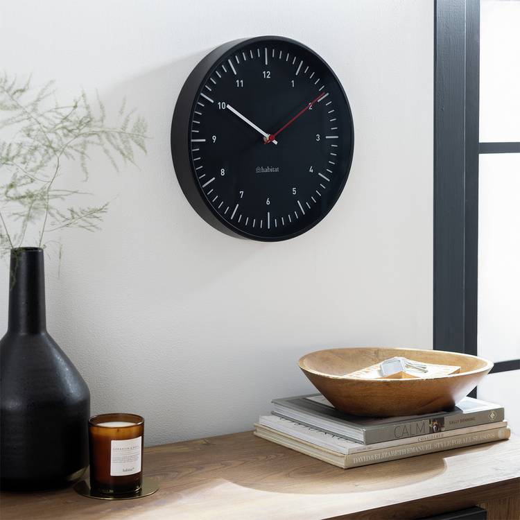 Habitat Analogue Wall Clock - Black