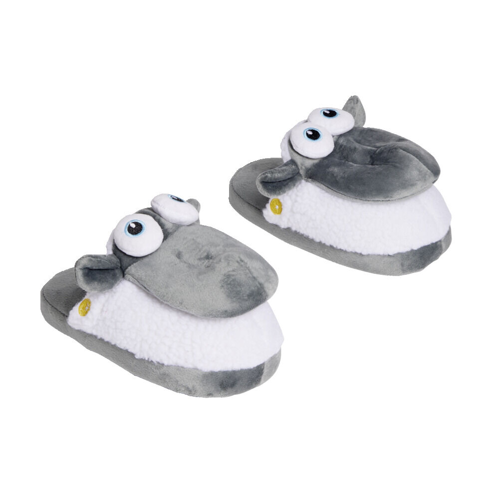 Chaussons tête de mouton polyester gris - pointure 32 à 45