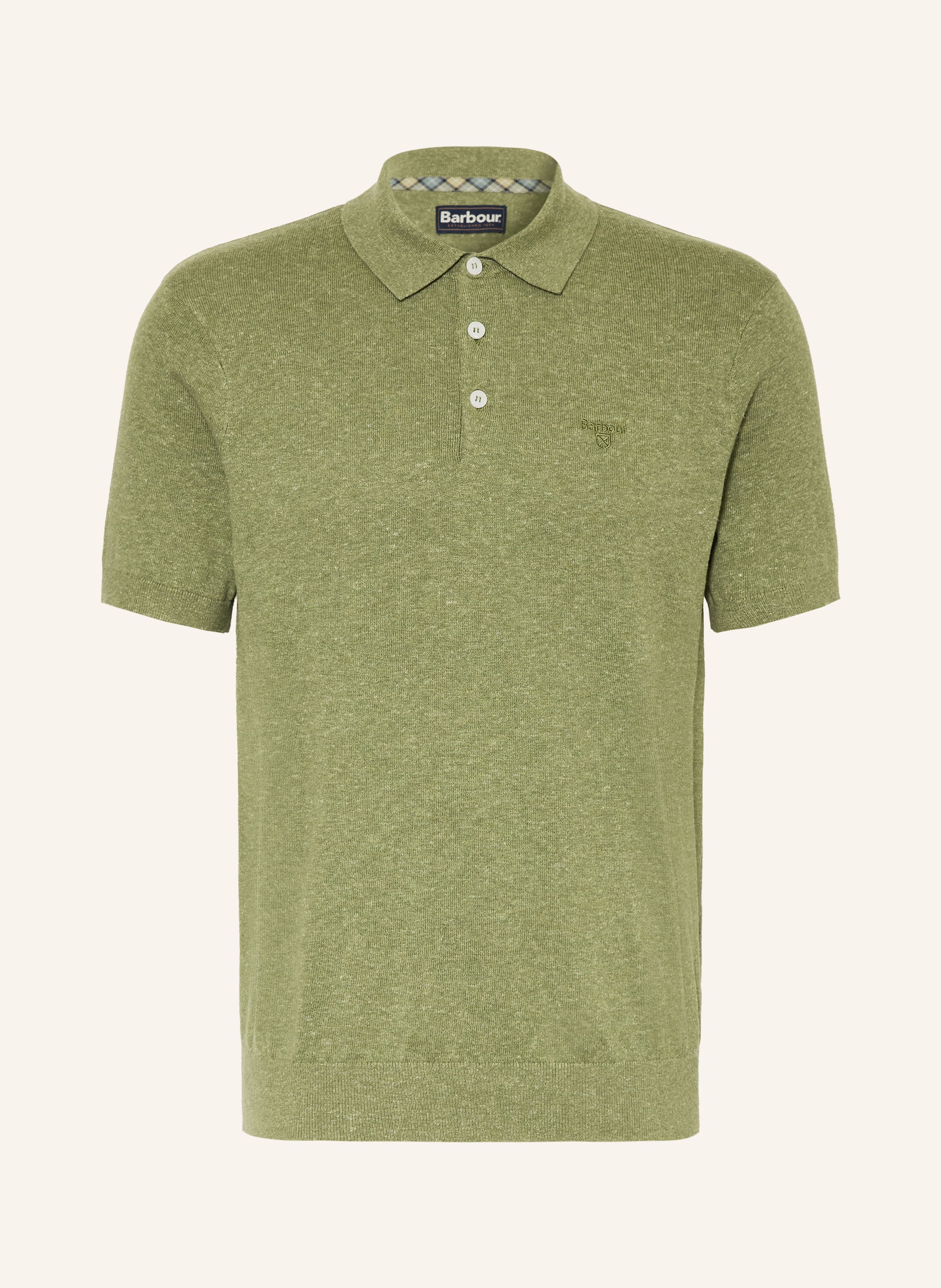 Barbour Strick-Poloshirt MUSTON mit Leinen