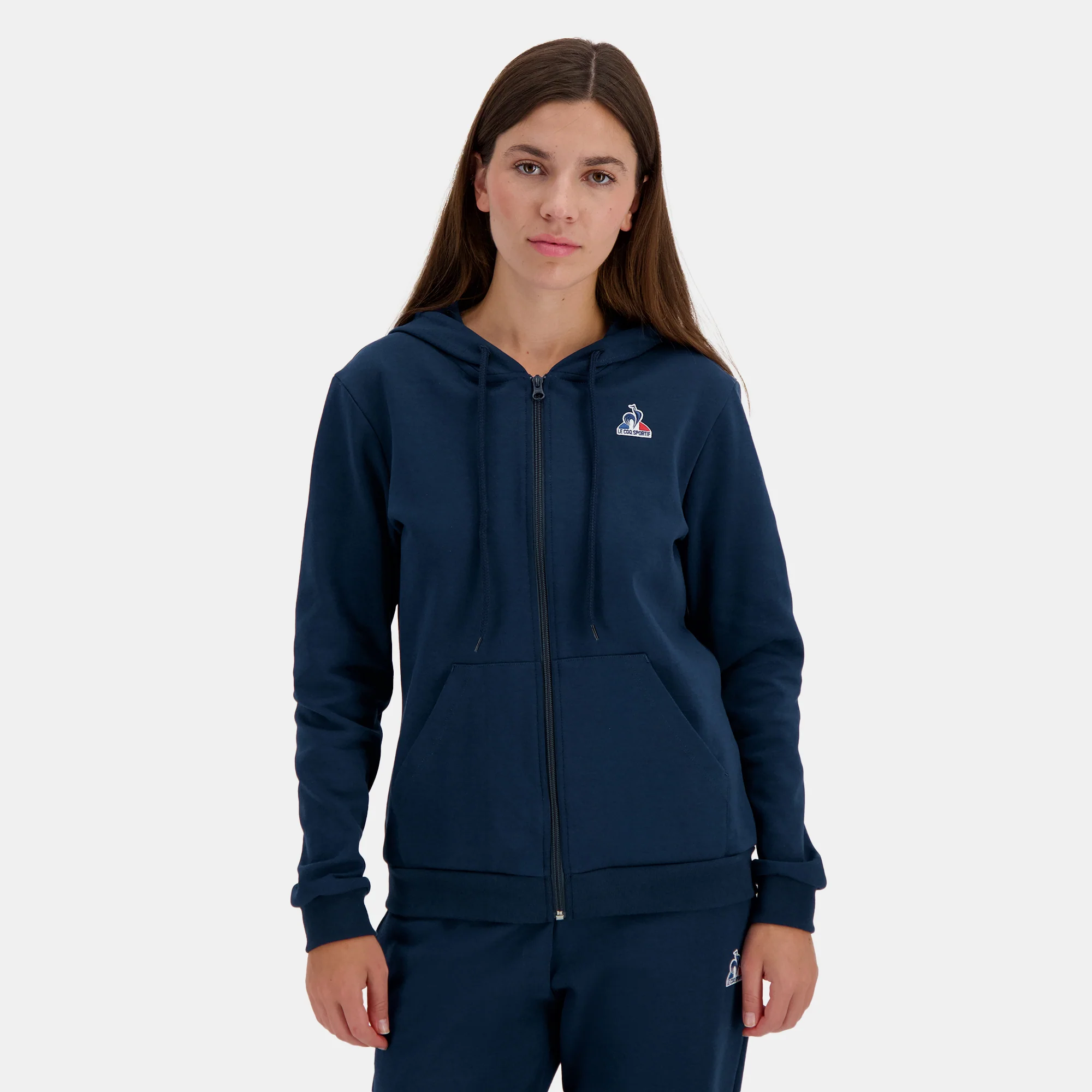 Veste à capuche zippée Essentiel double face avec badge logo brodé