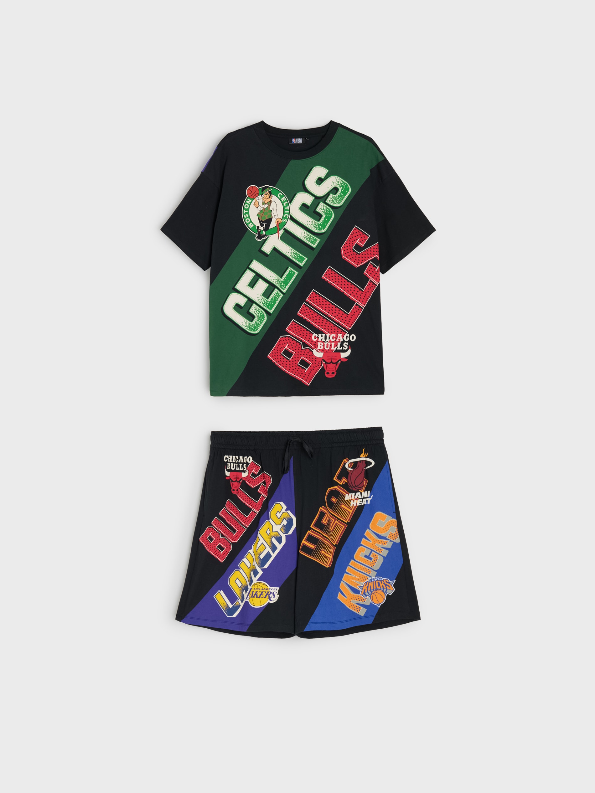 Bawełniana piżama dwuczęściowa z nadrukiem NBA
