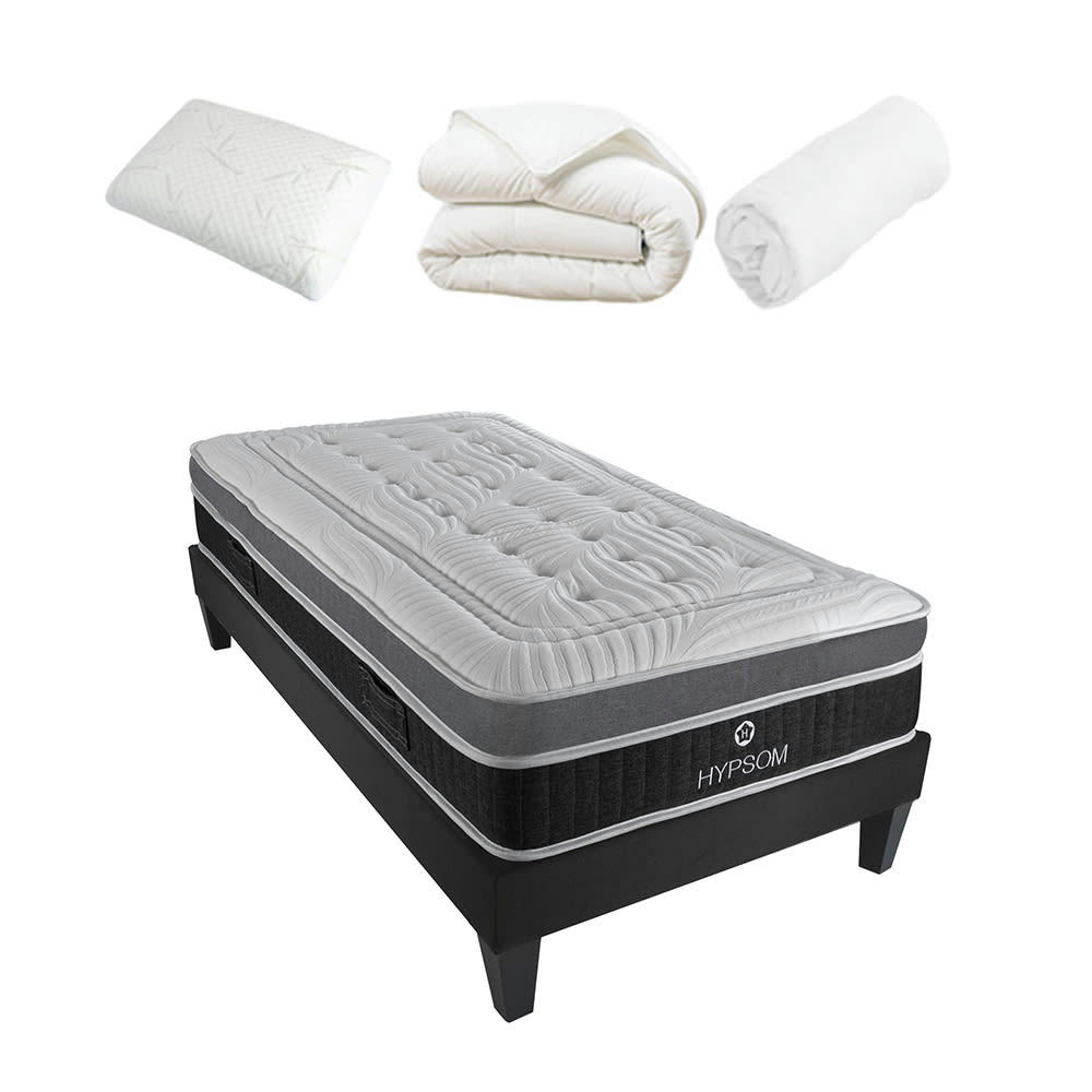 ELEGANCE - Ensemble  90x190  Matelas + Sommier + Accessoires