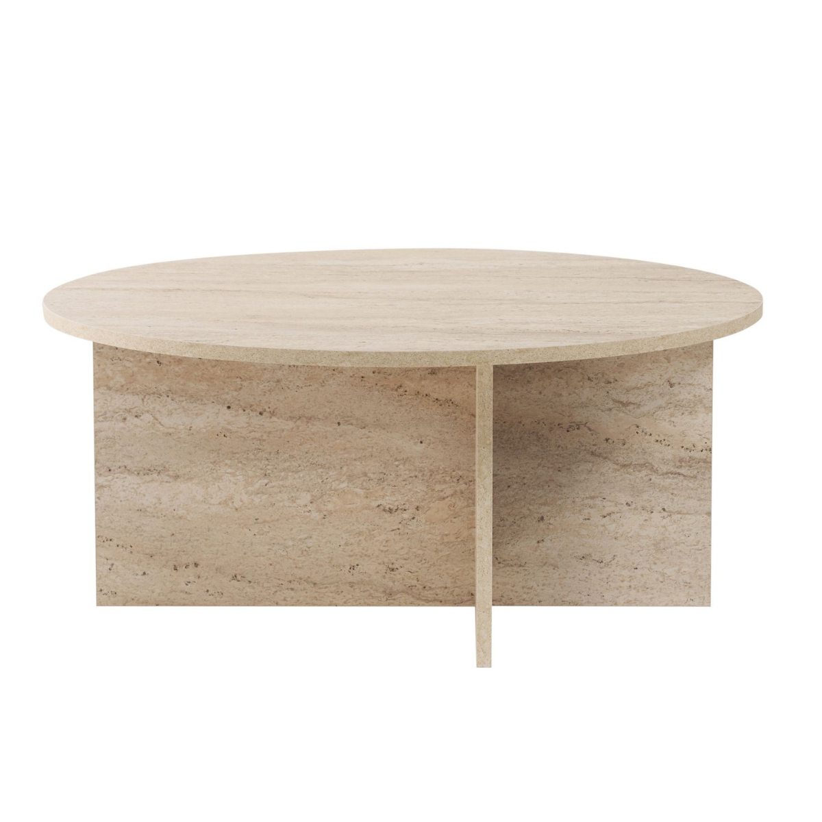 Calicosy - SOLEIL Salontafel met afgerond blad - Naturel - 90x90x40 cm