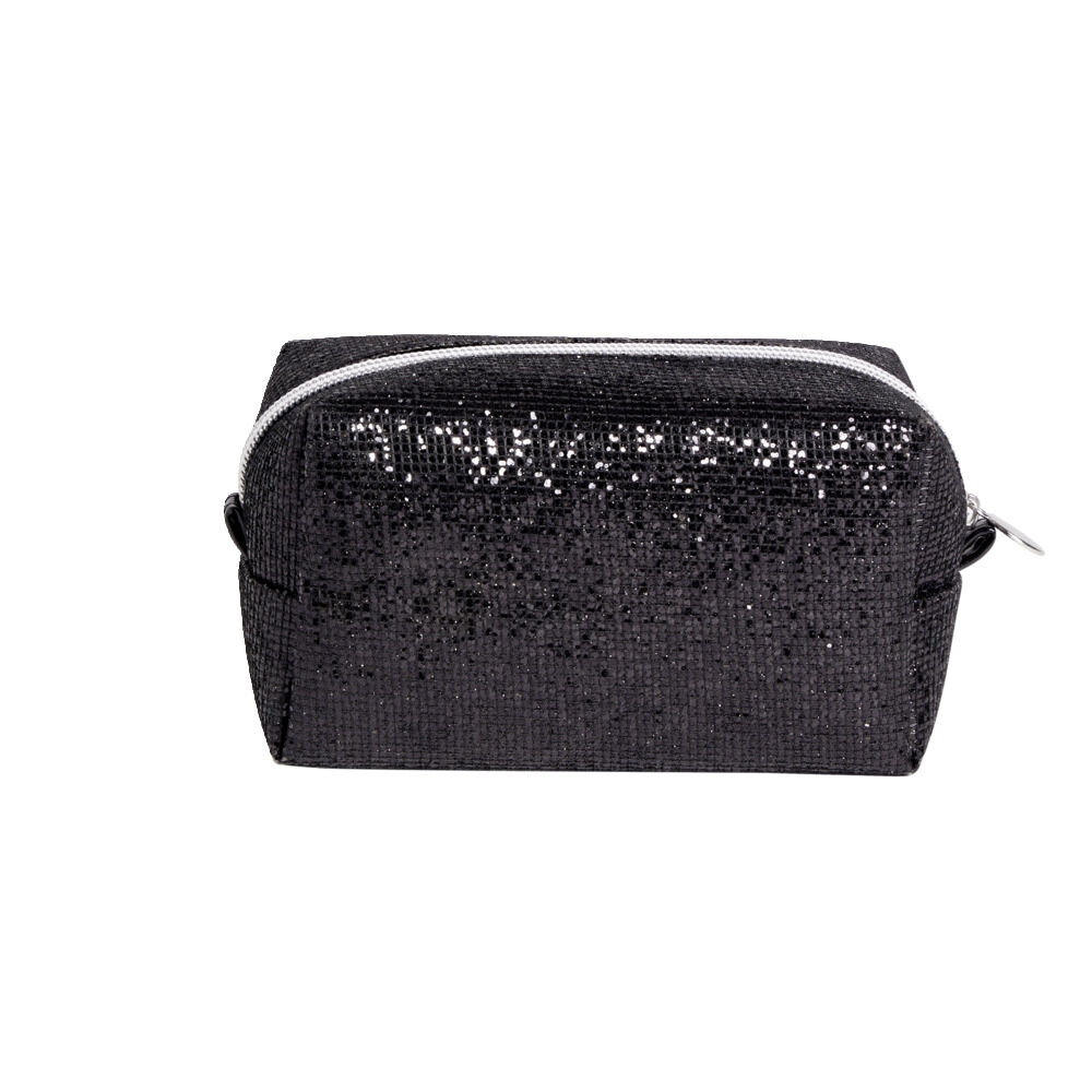 Pochette pailletée rectangulaire 15x7xH9cm - 2 modèles rose ou noir