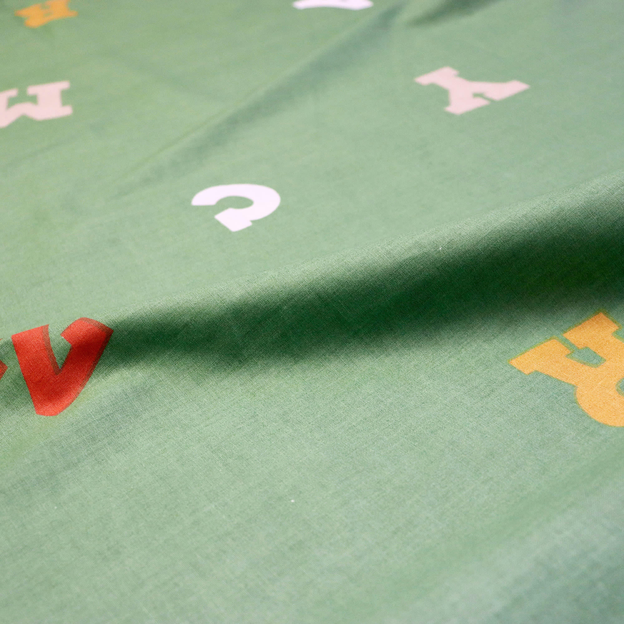 KARO ANIMO - Drap-housse imprimé en coton Vert 90x190/200cm - Bonnet 30cm