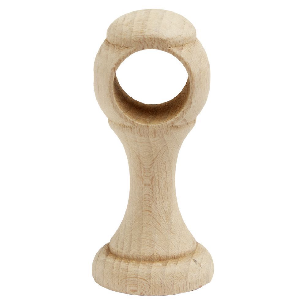 Support de tringle moyen à oeil en bois naturel Ø28mm