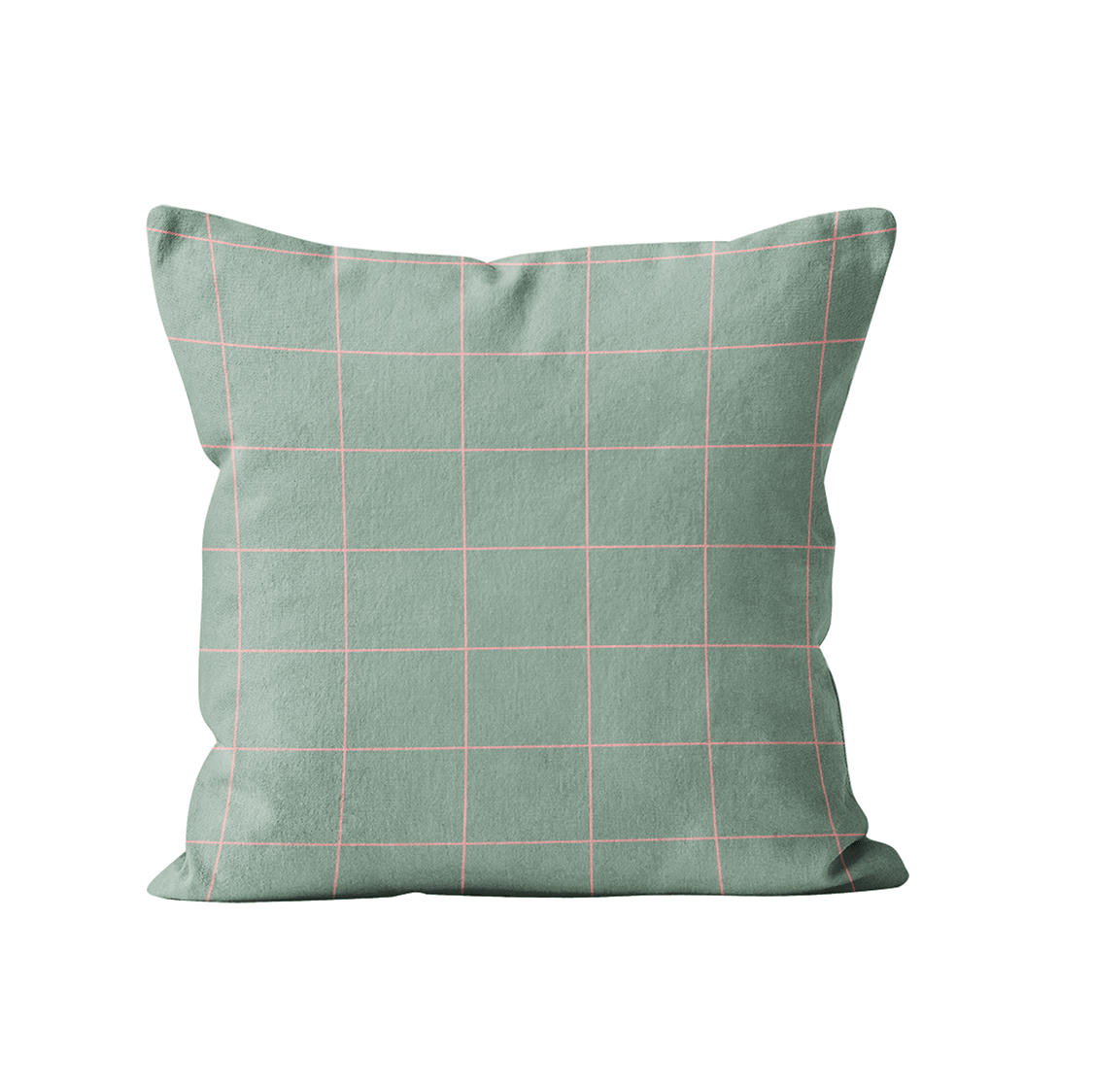- Coussin à carreaux velours Vert 60x60cm