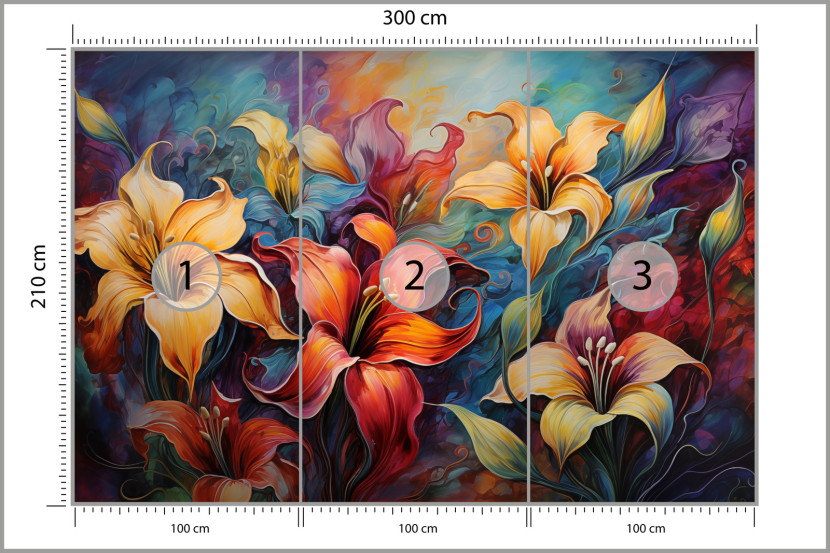 Fototapeta Abstrakcyjne Lilie Vintage 300x210cm