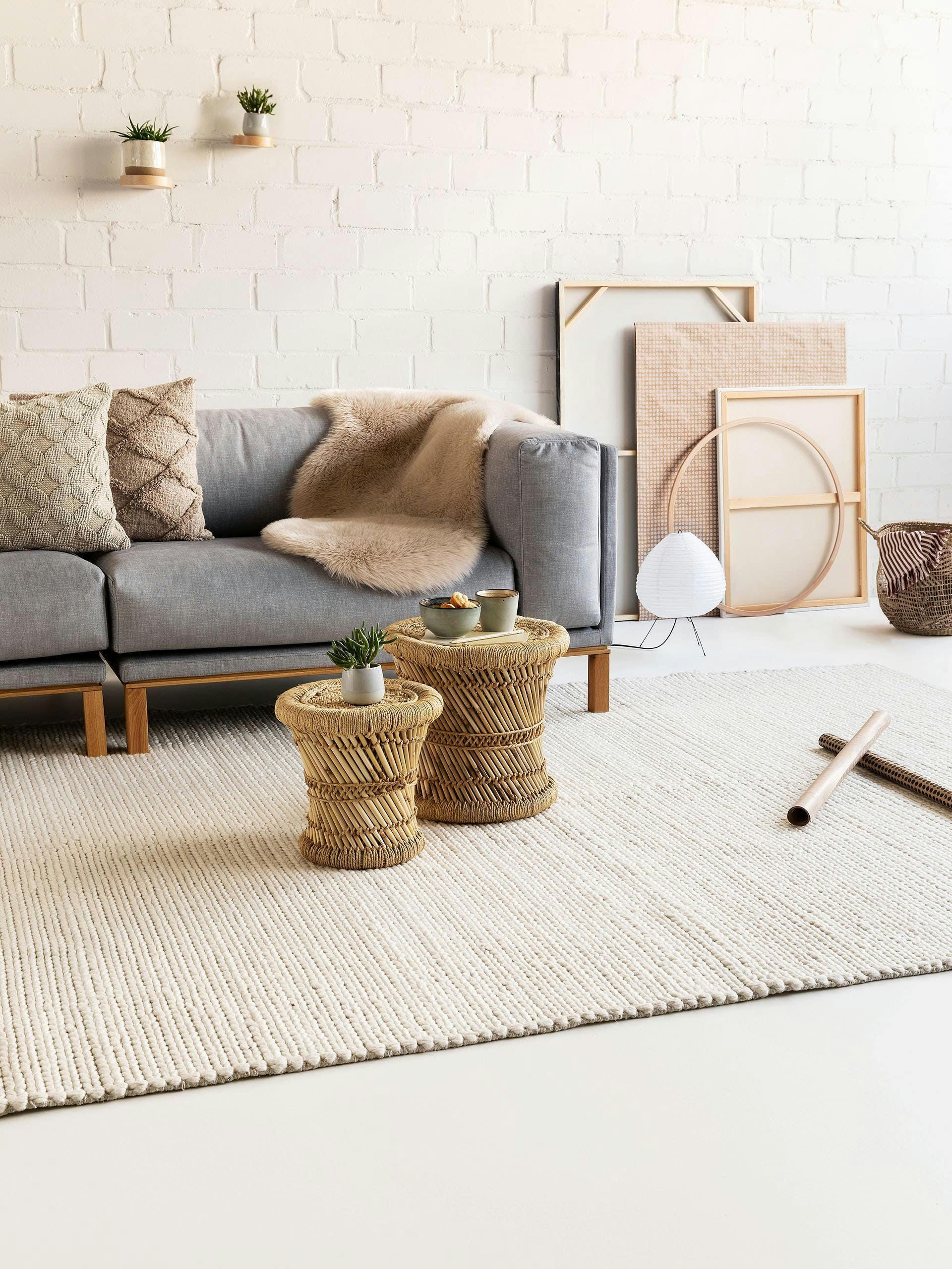 UNO - Tapis de laine crème 120x170