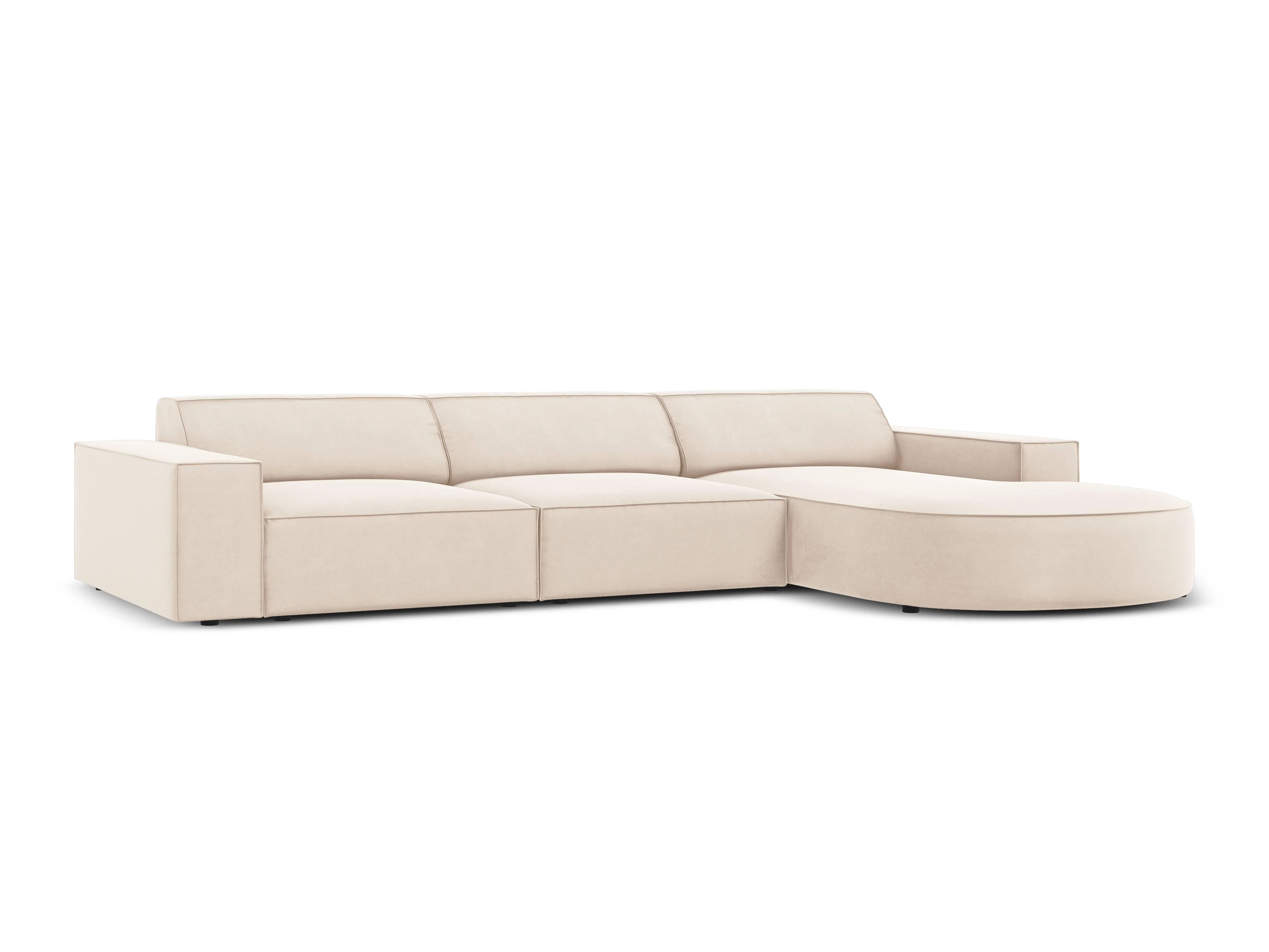 4-zits hoekbank Jodie velvet Chaise Longue rechts