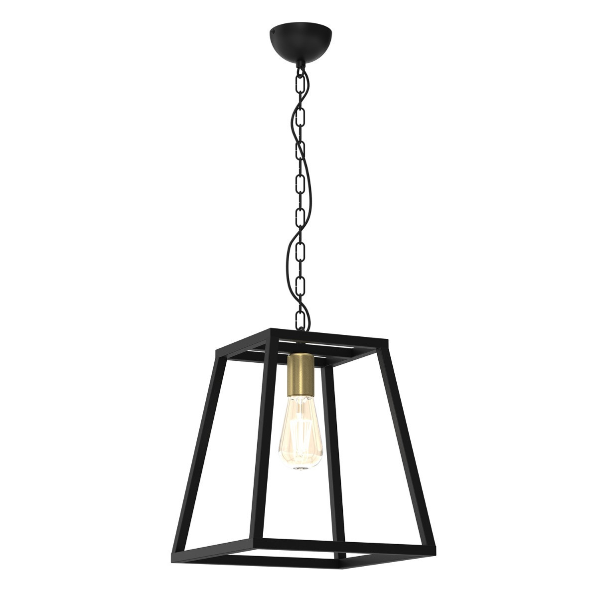 Lampa wisząca czarny mat-mosiądz antyczny-patyna Frame 1xE27x15W Luminex