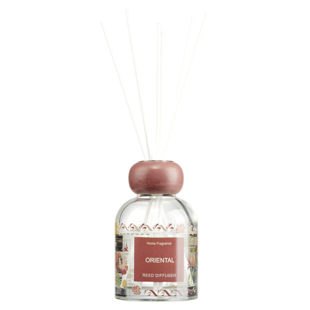 Diffuseur de parfum capillaire 100ml en verre Ø6xH10cm (3 modèles)