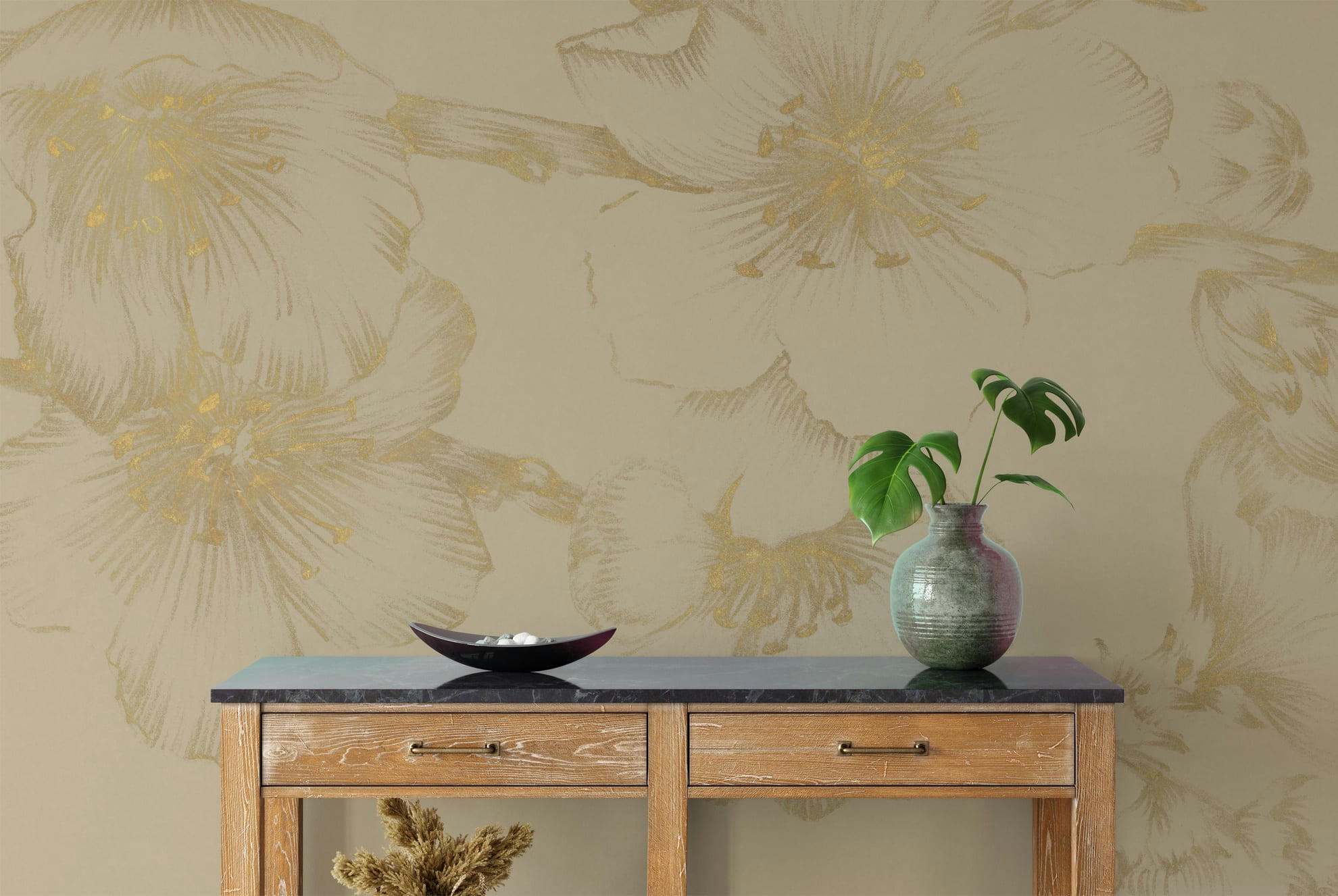 - Papier peint panoramique motifs fleurs cerisier 425x260cm