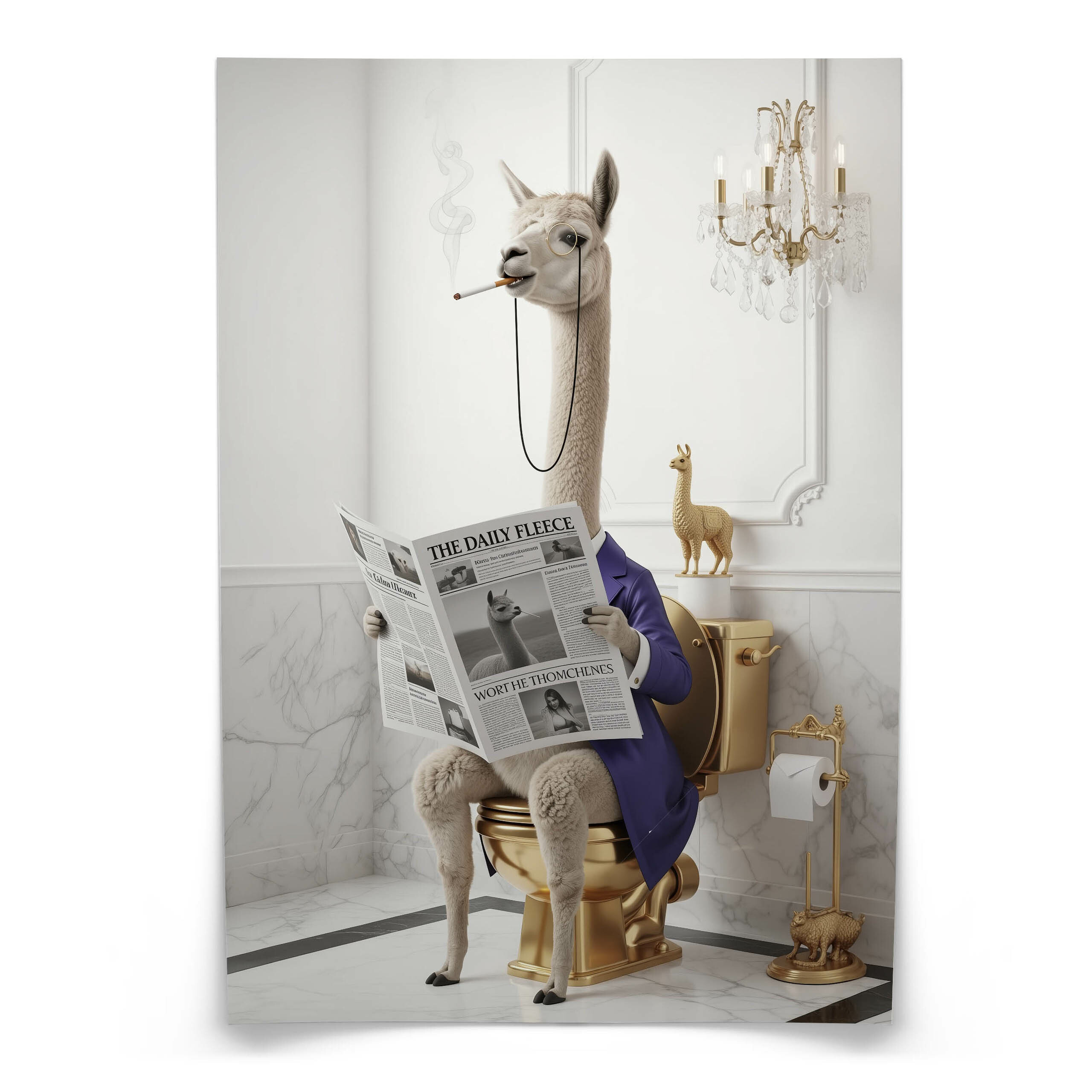 Plakat Lama w toalecie 20x30cm