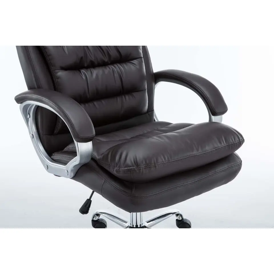 CLP Bureaustoel XXL Vancouver chroom Frame - Kunstleer - bruin