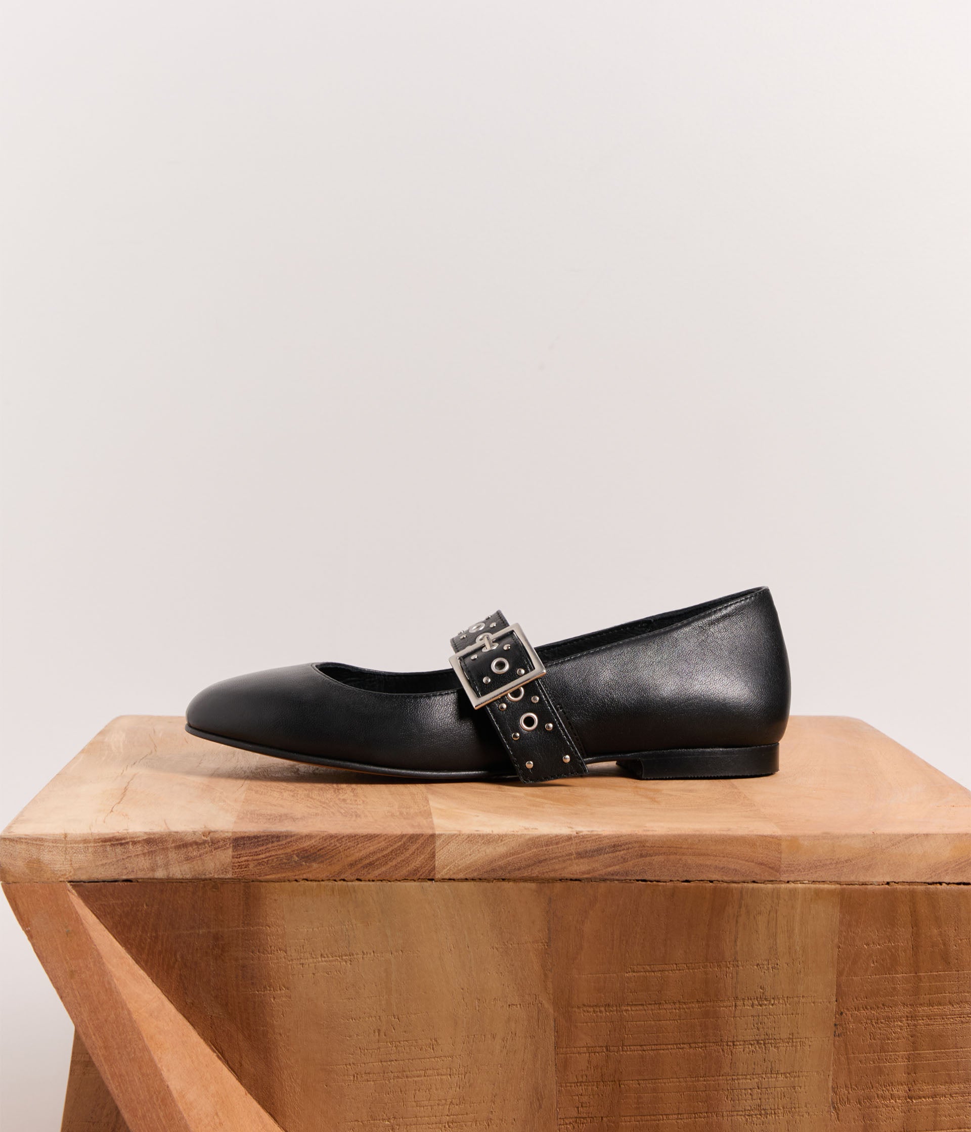Babies cuir noir Roméo