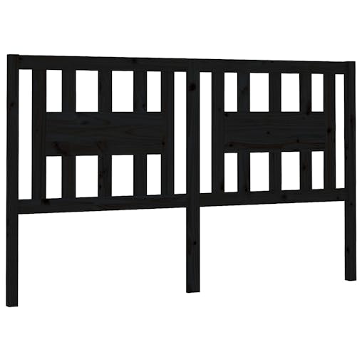 NNEVL Headboard Black 141x4x100 cm Solid Wood Pine