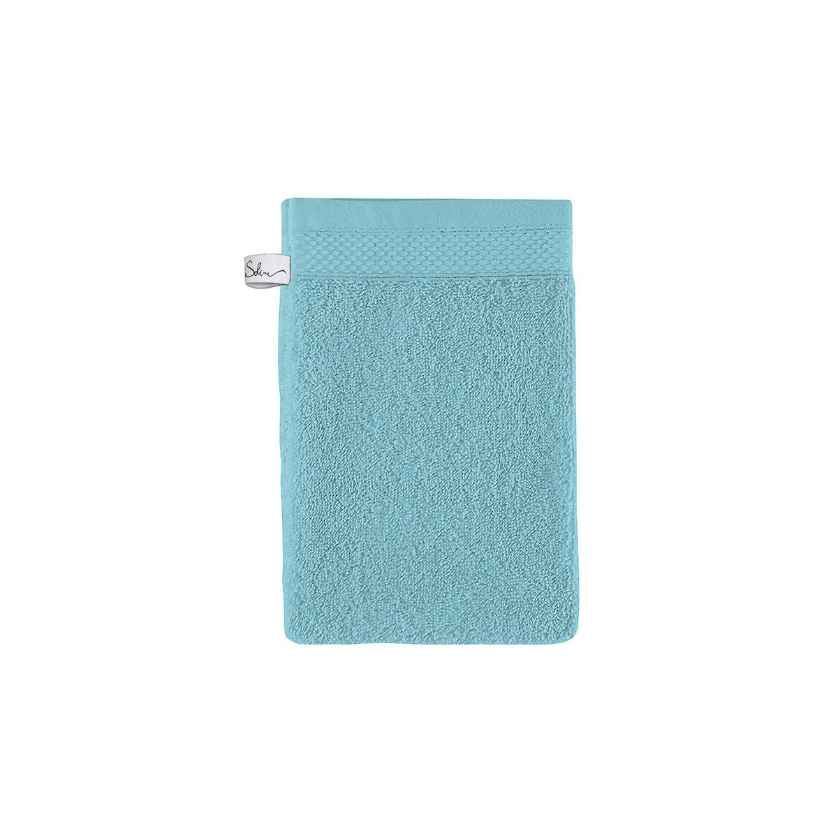 PÉTALE - Gant de toilette coton azur 16x22 cm
