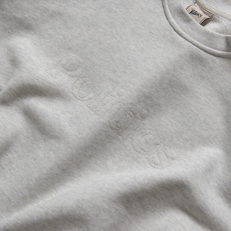 Politics Serif Outline Crewneck - Heather Grey