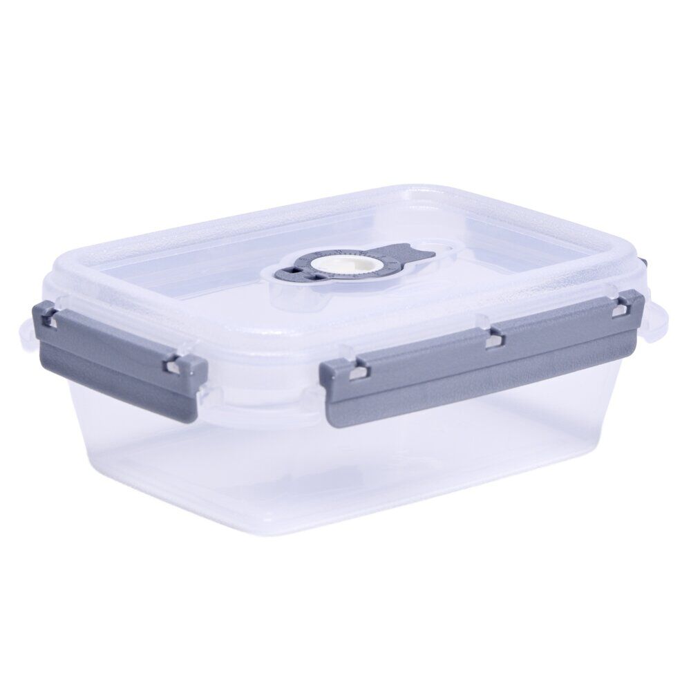 BoÎte alimentaire rectangulaire 900ml Fresh System plastique transparent et gris
