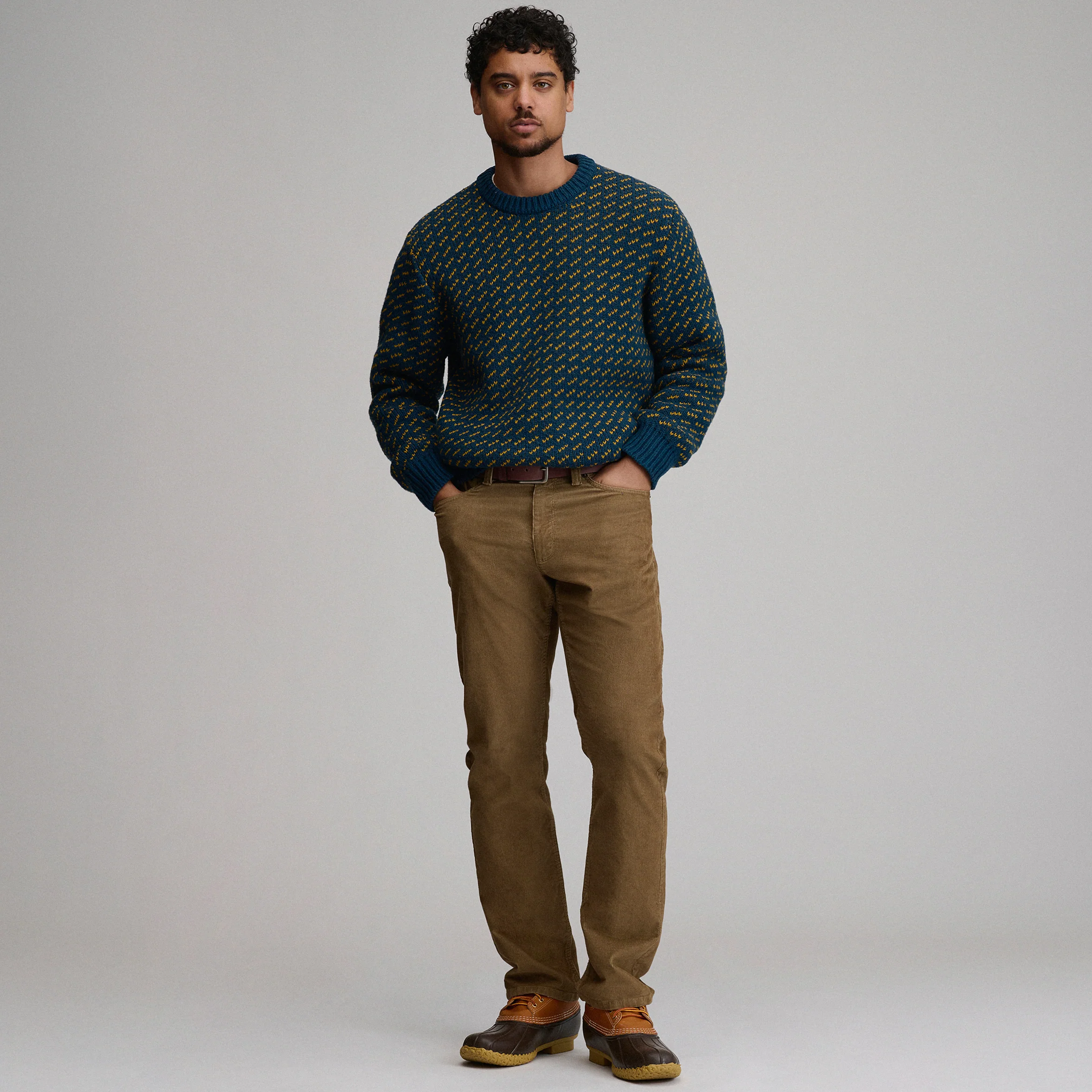 Men's Holiday Festive Birdseye Crew Sweater