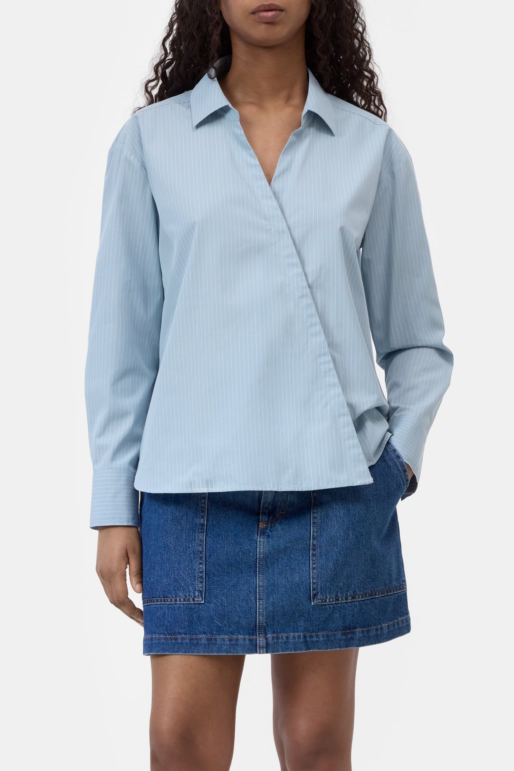 Asymmetrische Baumwoll-Bluse