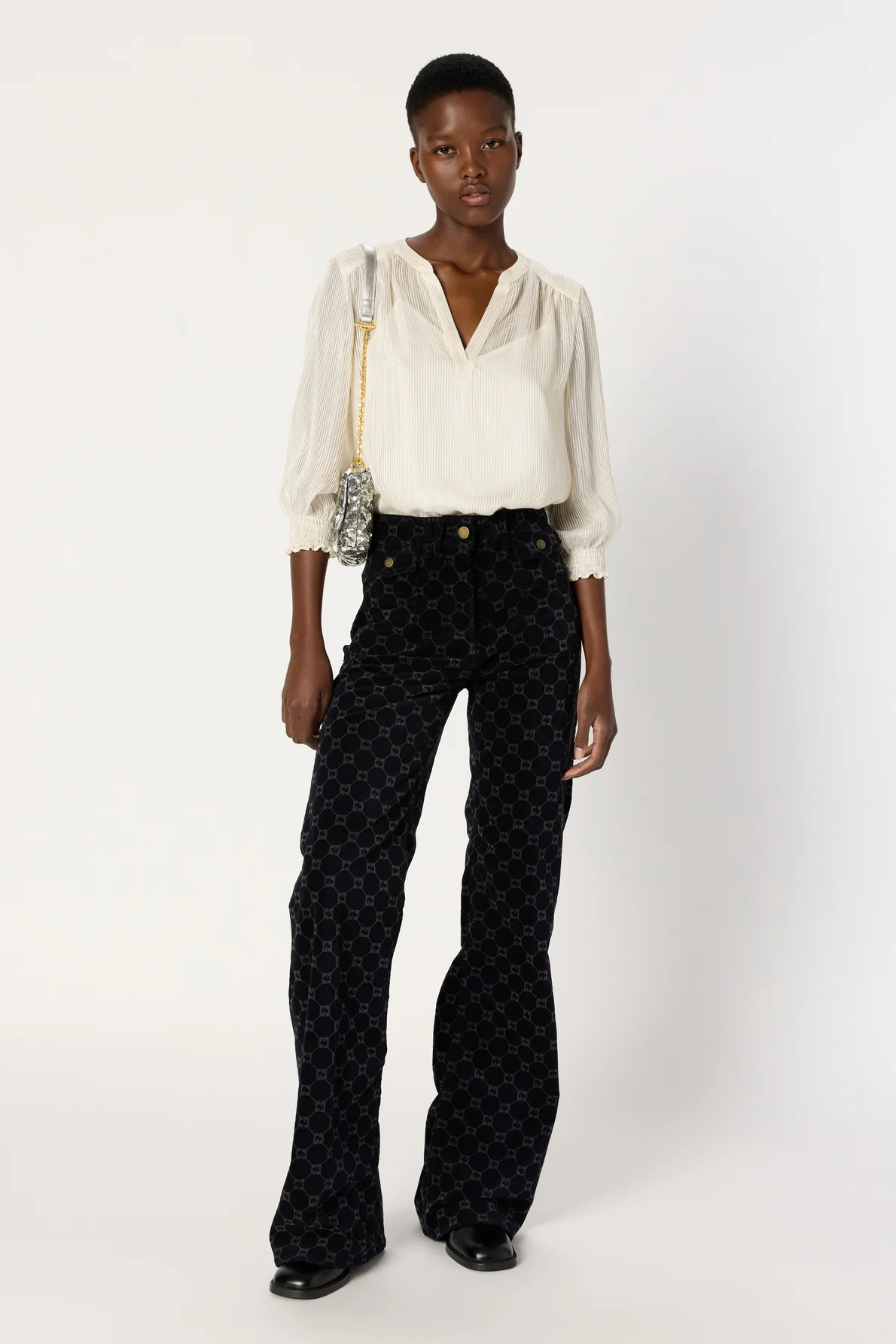 Blouse à rayures en lurex - AVRIL